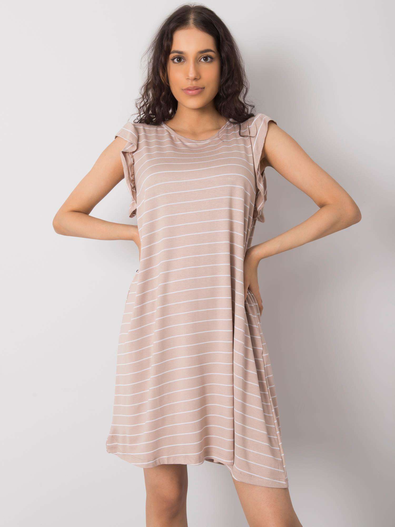 RUE PARIS Beige Casual Dress