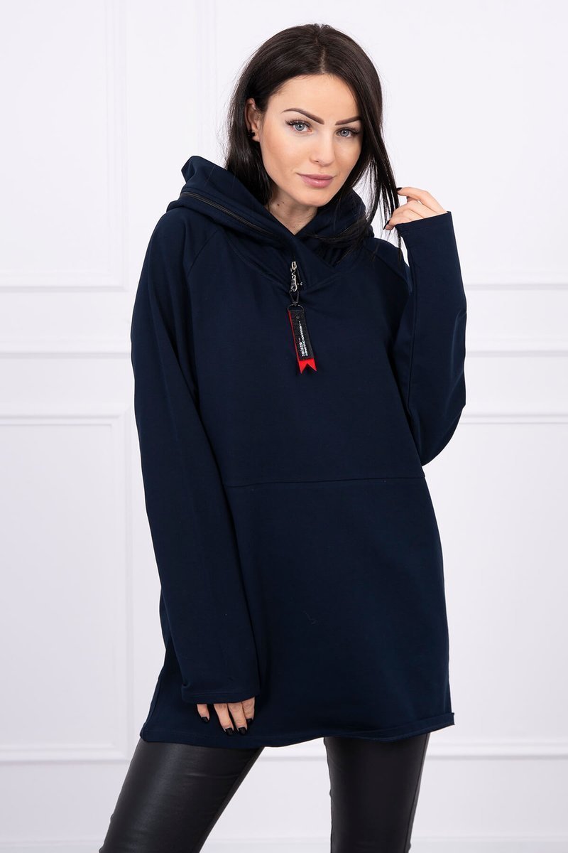 Oversize Zippered Tunic Navy