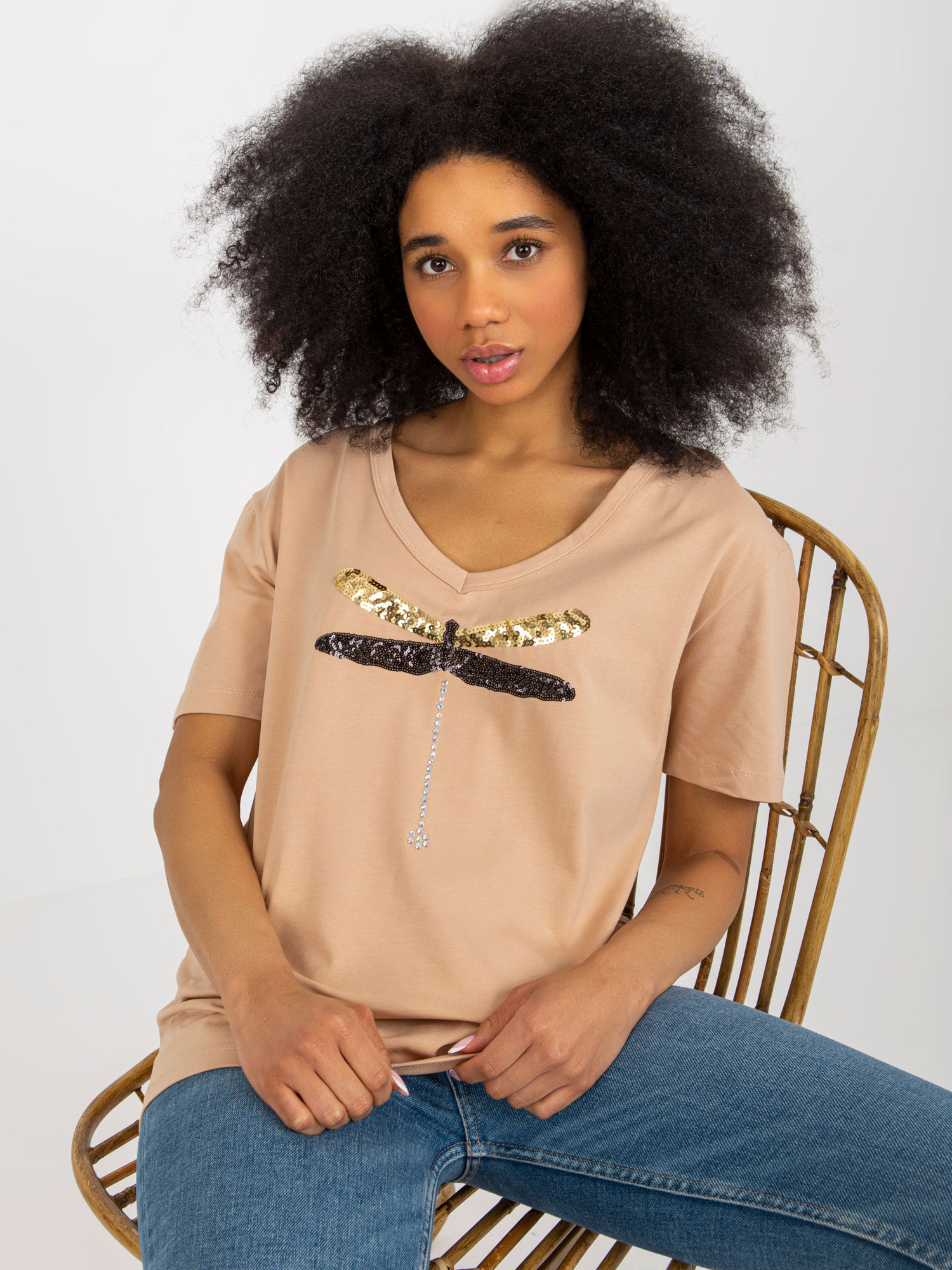 Levně Camel dámské tričko s aplikací