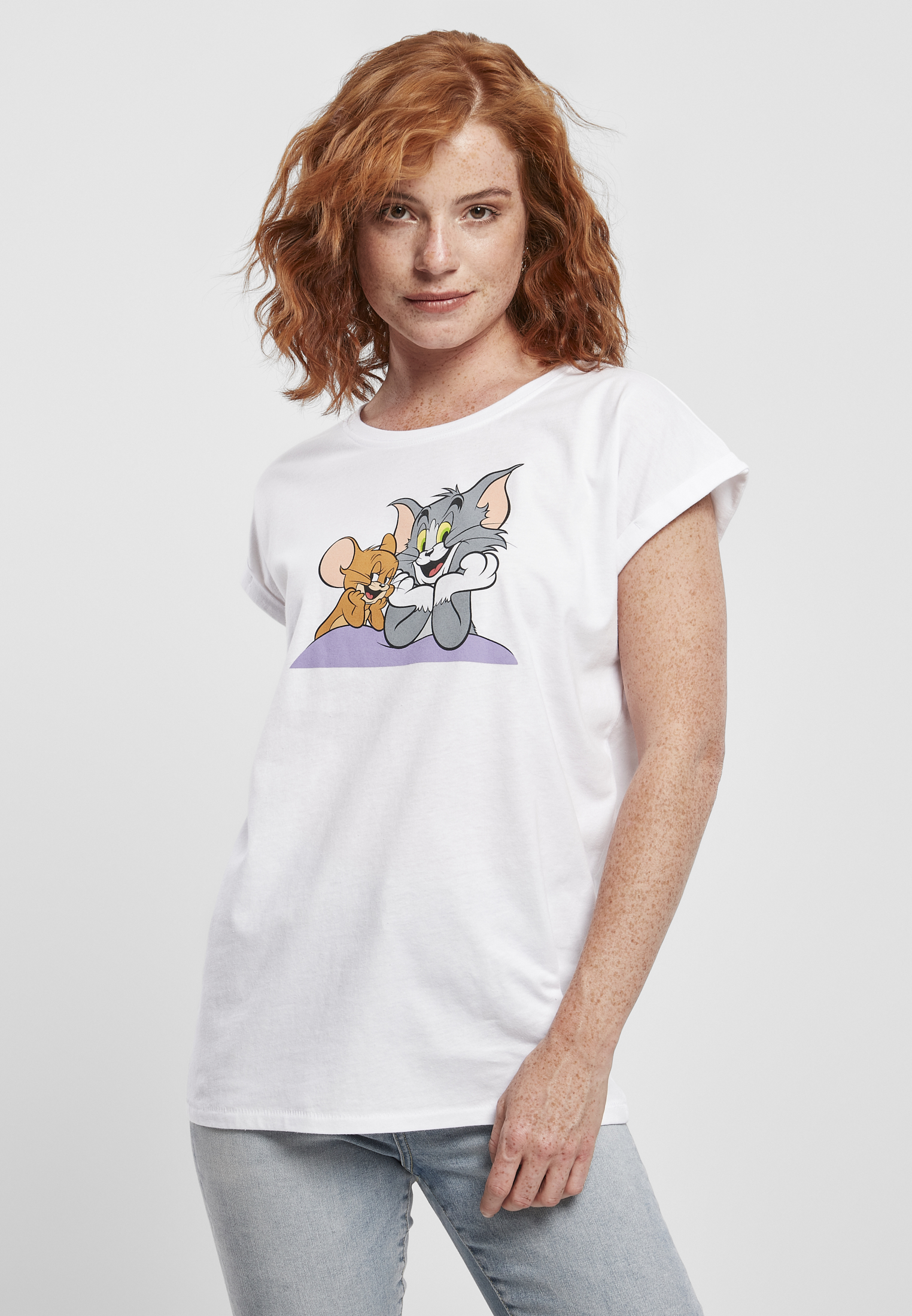 Women's T-shirt Tom & Jerry Pose White