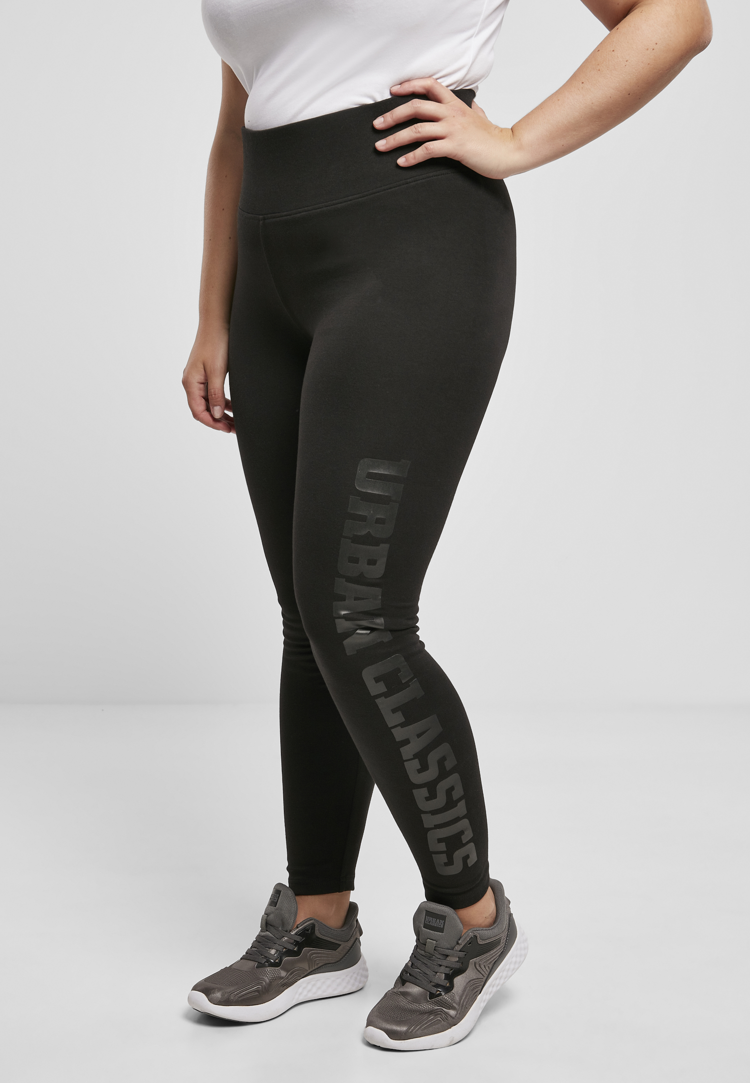 Doamnelor high waist branded Jamggings Negru / negru