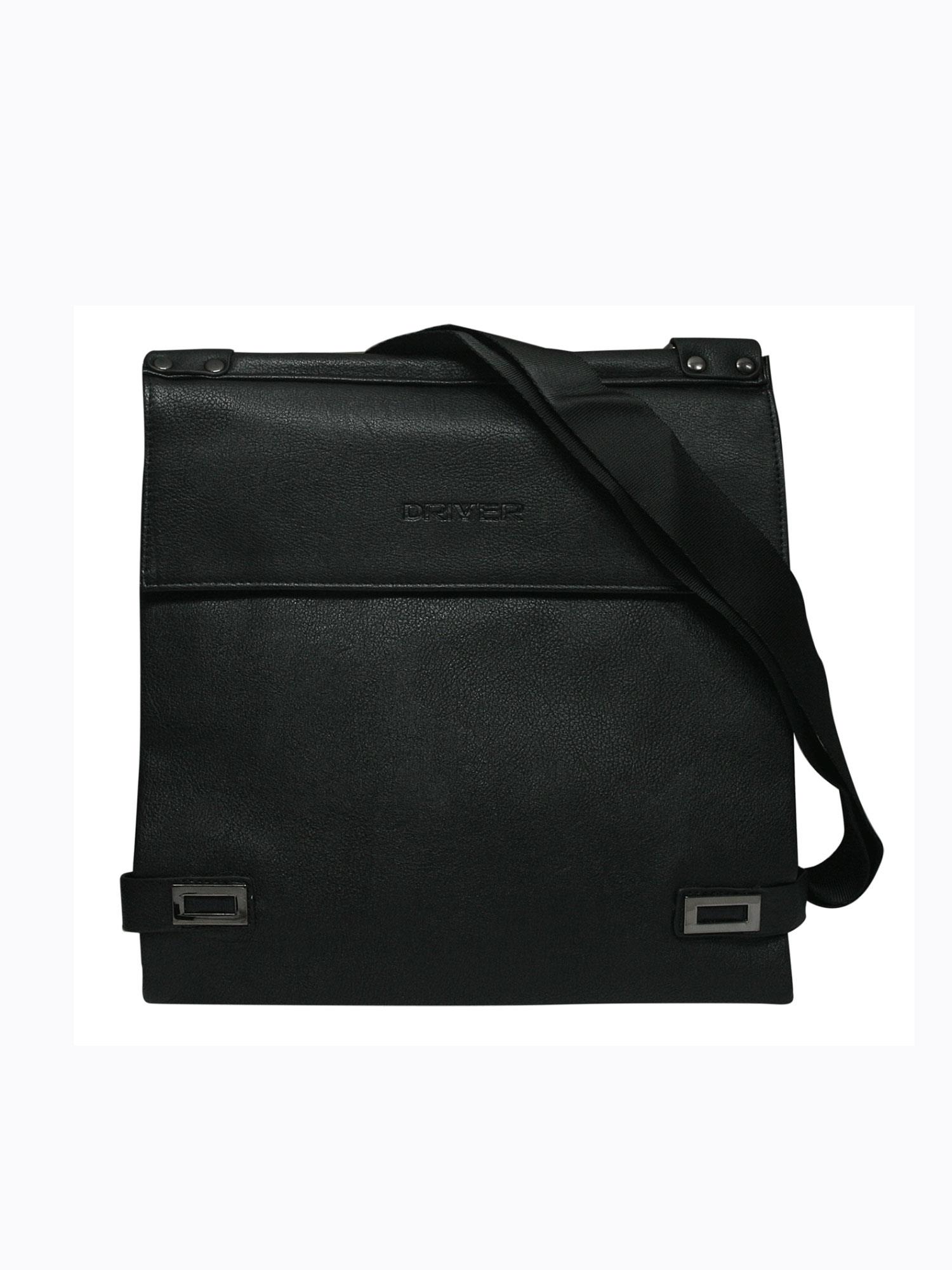 Black Men's Messenger Bag Made Of Eco-leather