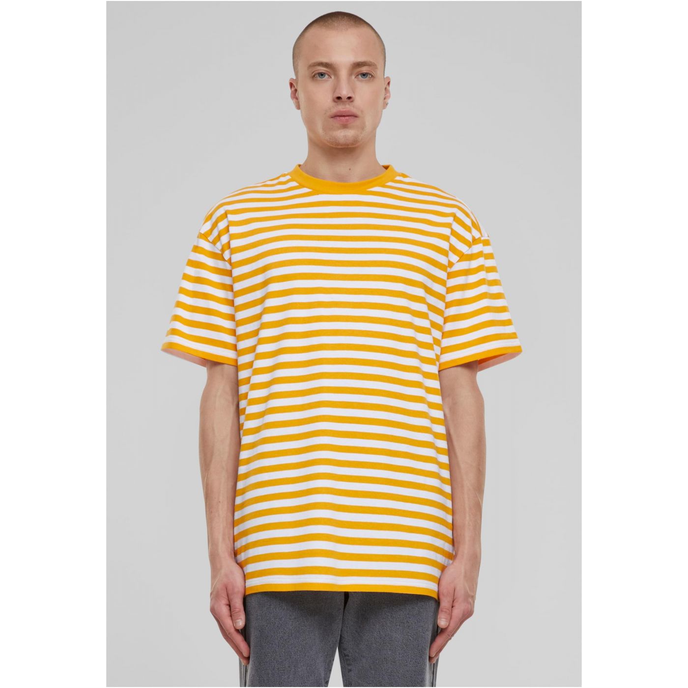 Men's T-shirt Regular Stripe - White/yellow