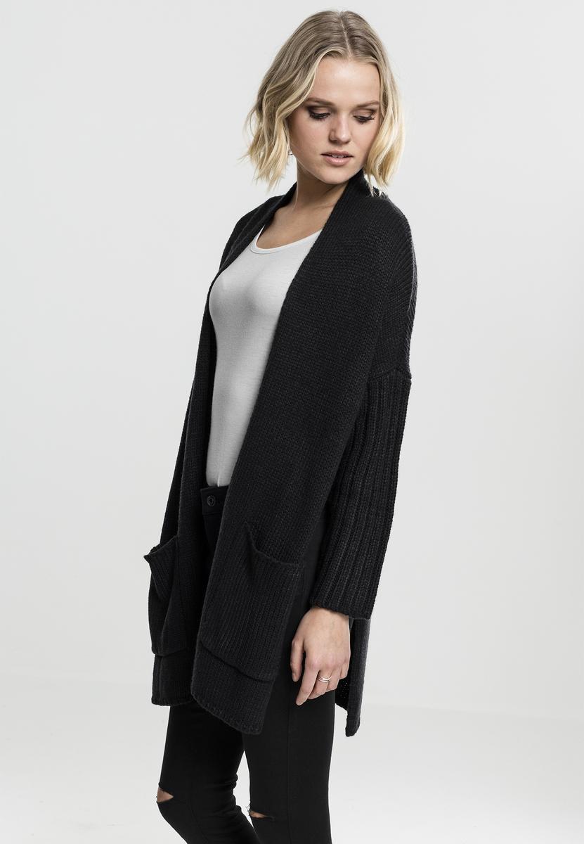 Doamnelor supradimensionate Cardigan BLK / BLK