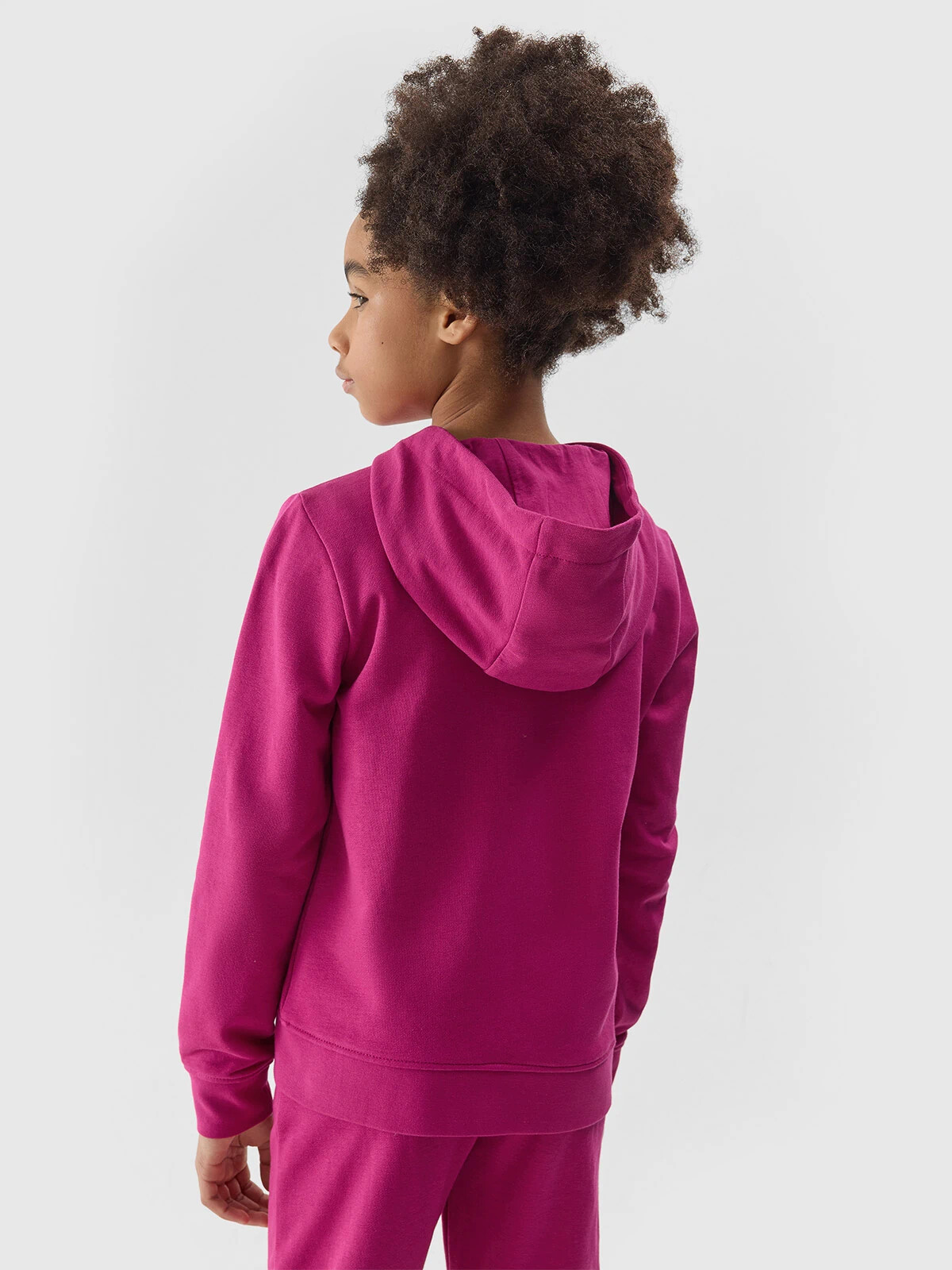Girls&#039; Sweatshirt with Hoodie 4F - Pink