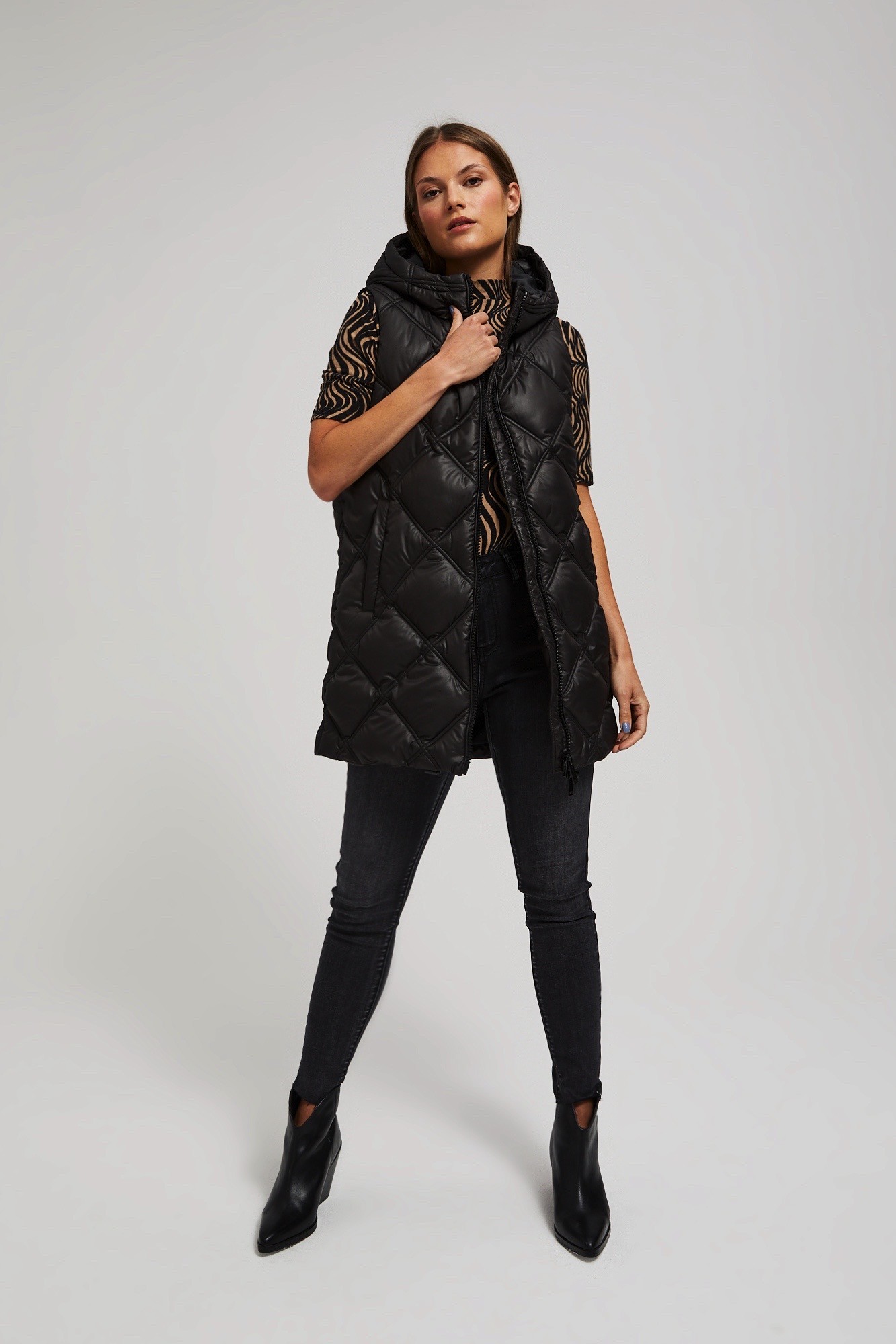 Quilted Vest With Hood