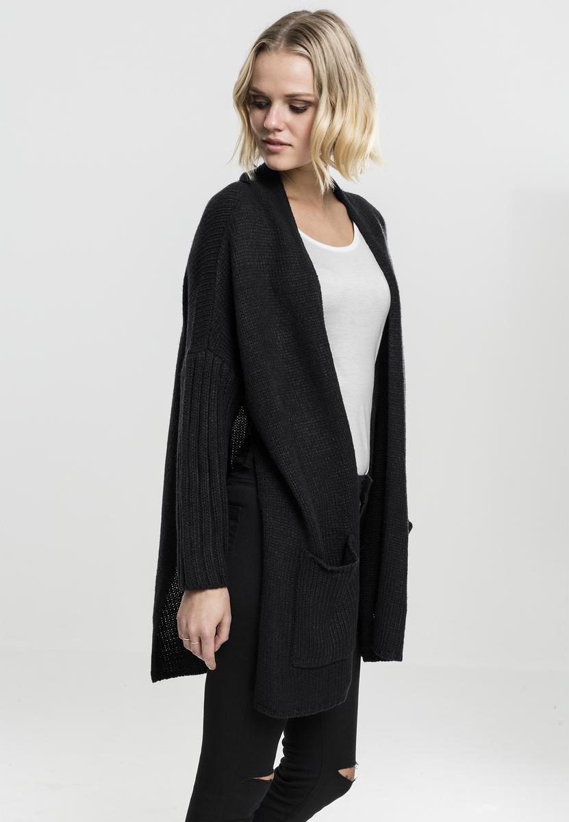 Doamnelor supradimensionate Cardigan BLK / BLK