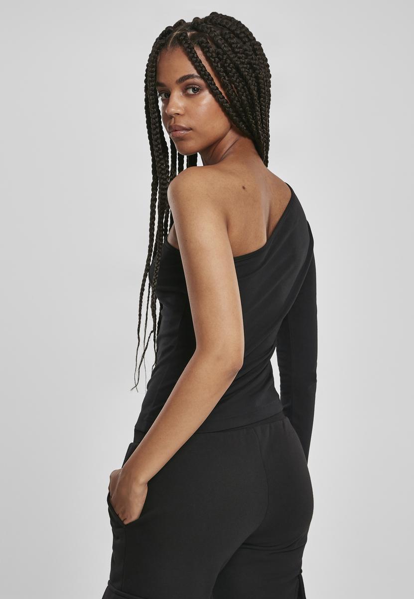 Women's asymmetrical long sleeves black