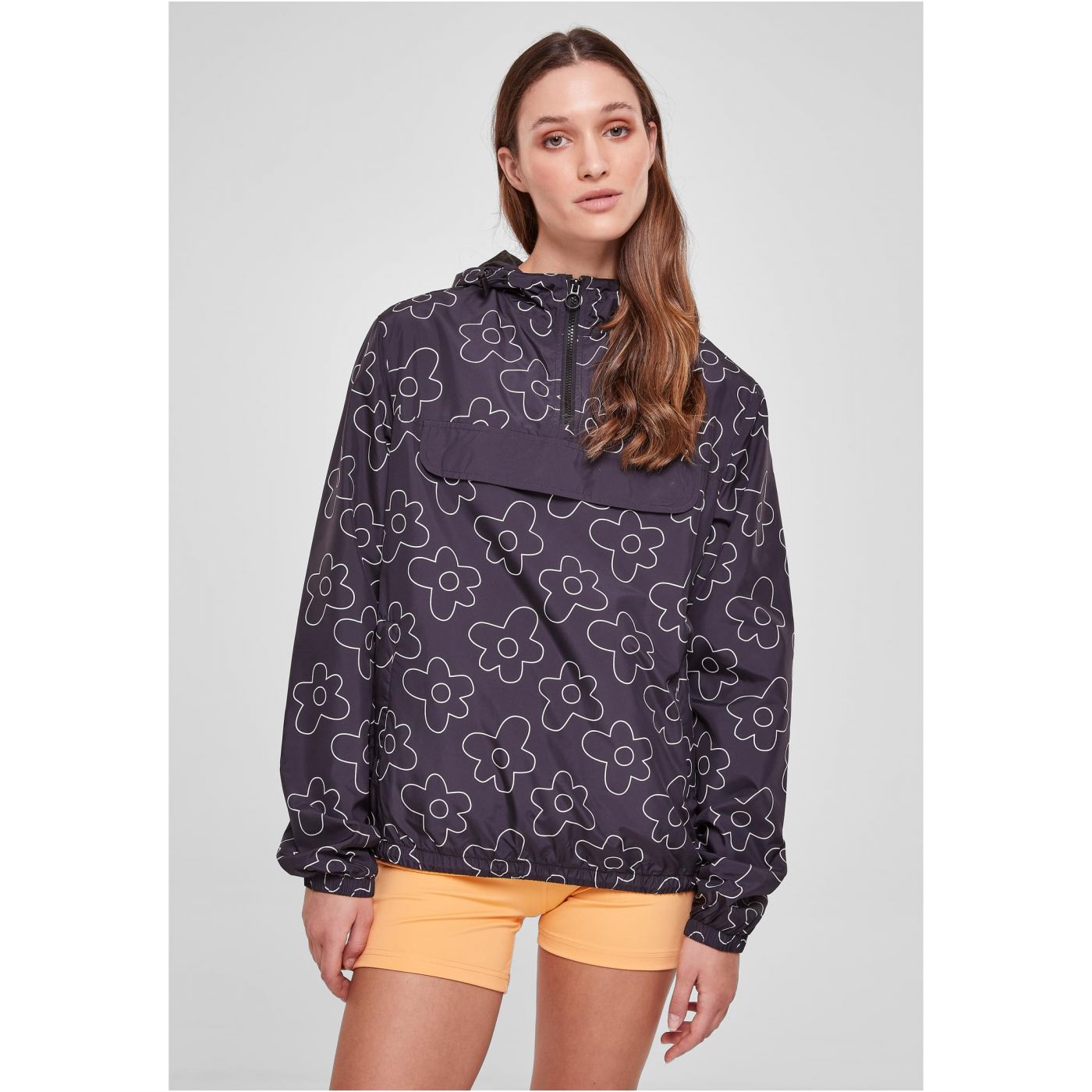 Women's AOP Pullover Blackflower Jacket