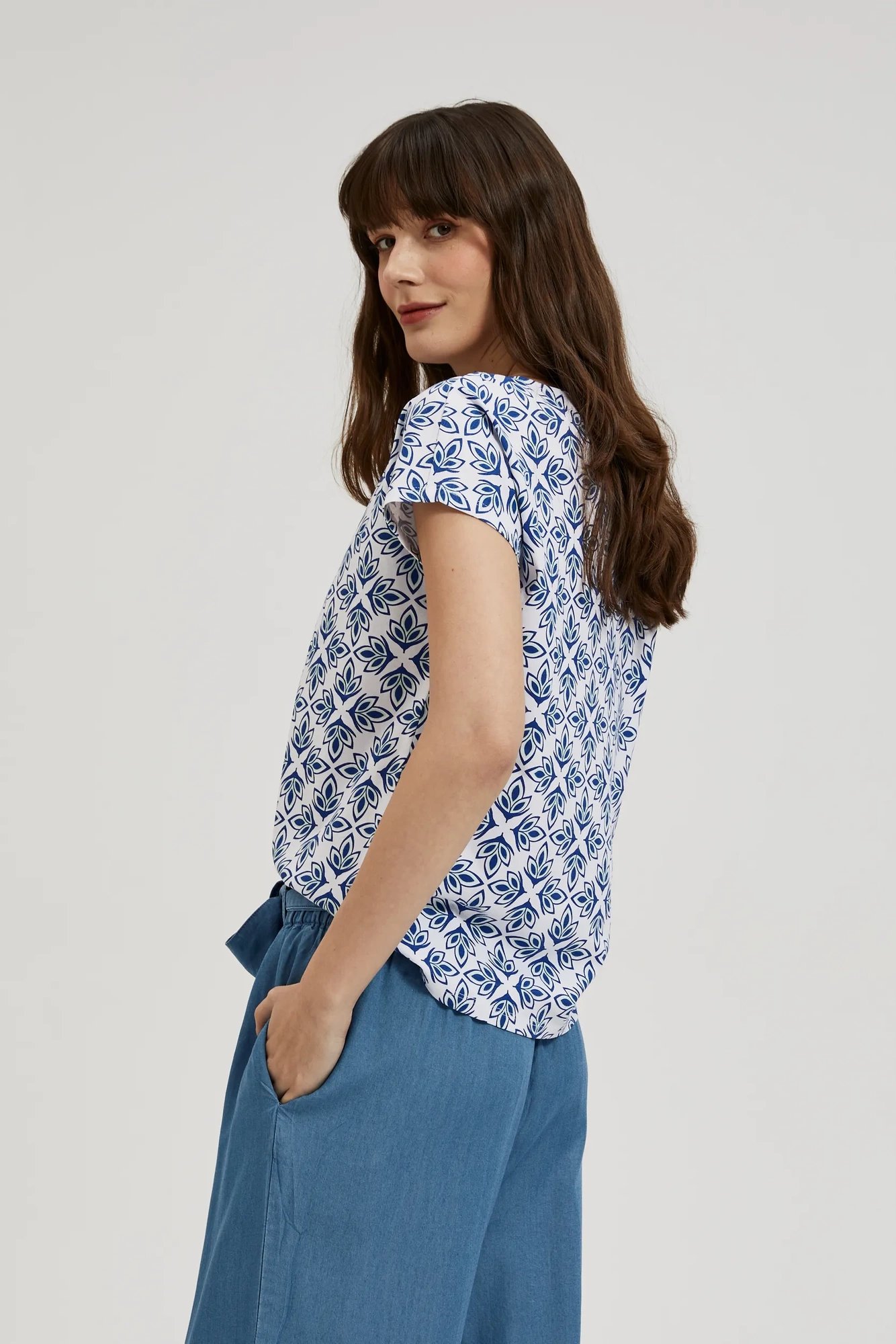 Women's blouse MOODO - white/blue