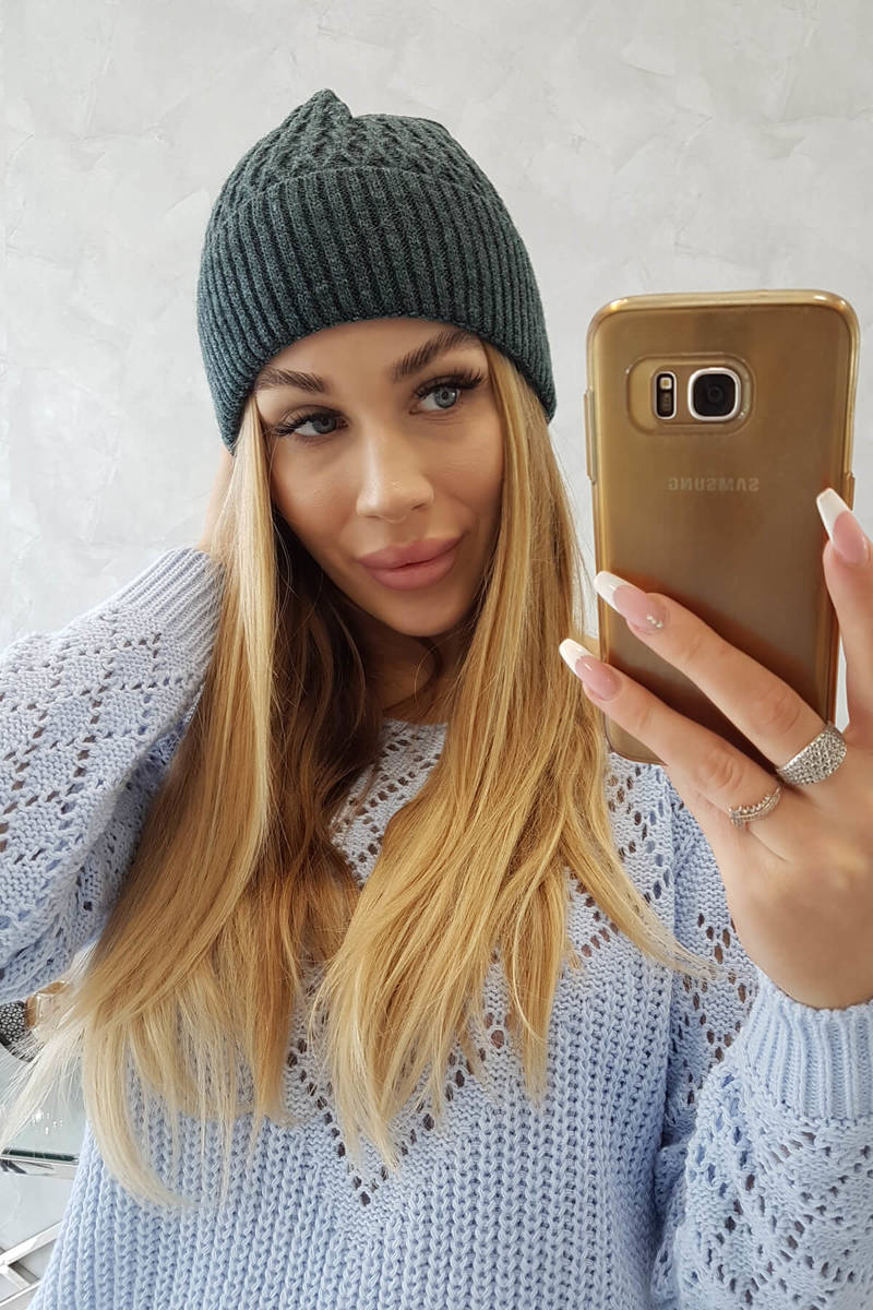 Thin beanie Grace K211 graphite+marine