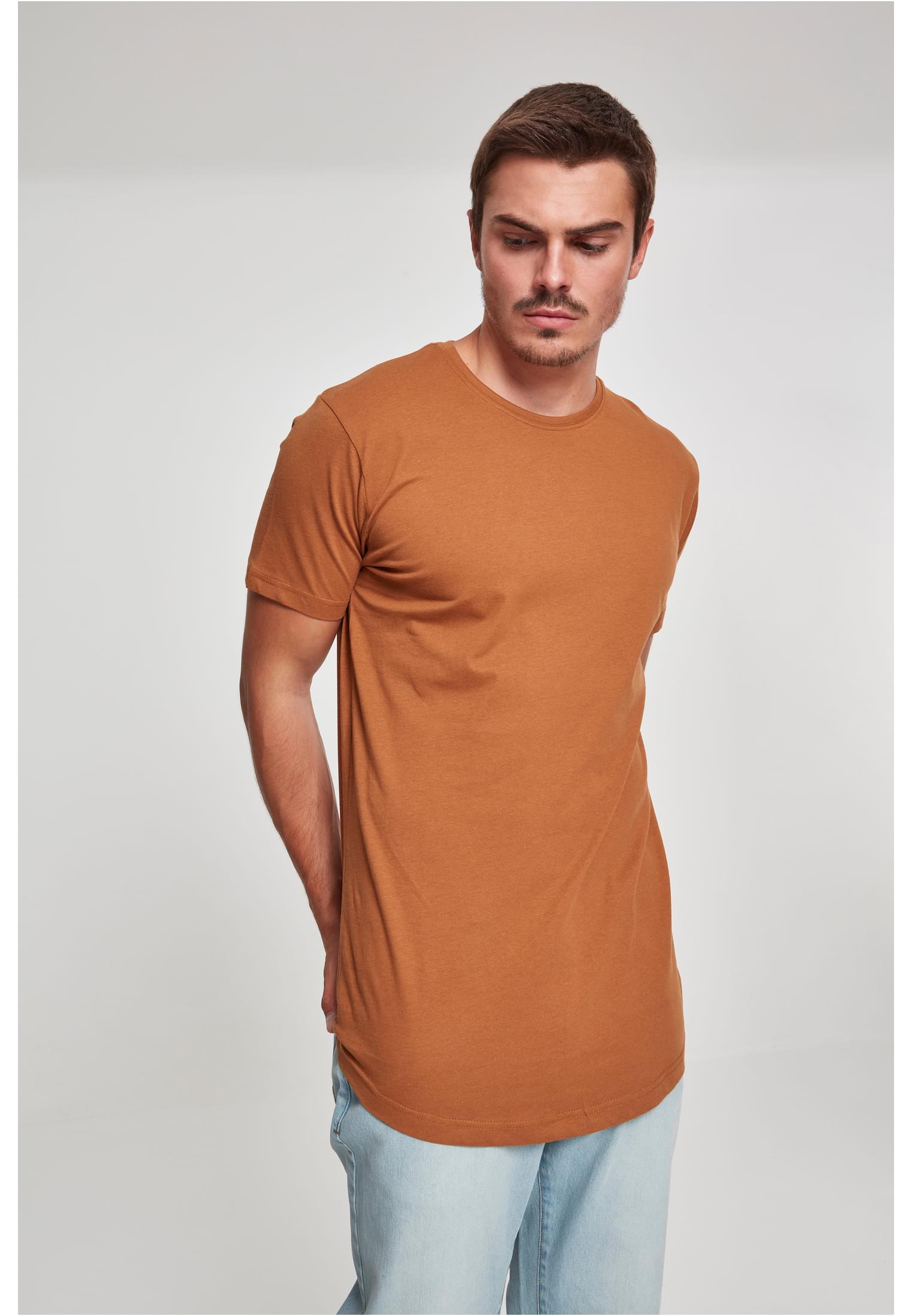Levně Tvarované dlouhé karamelové tričko