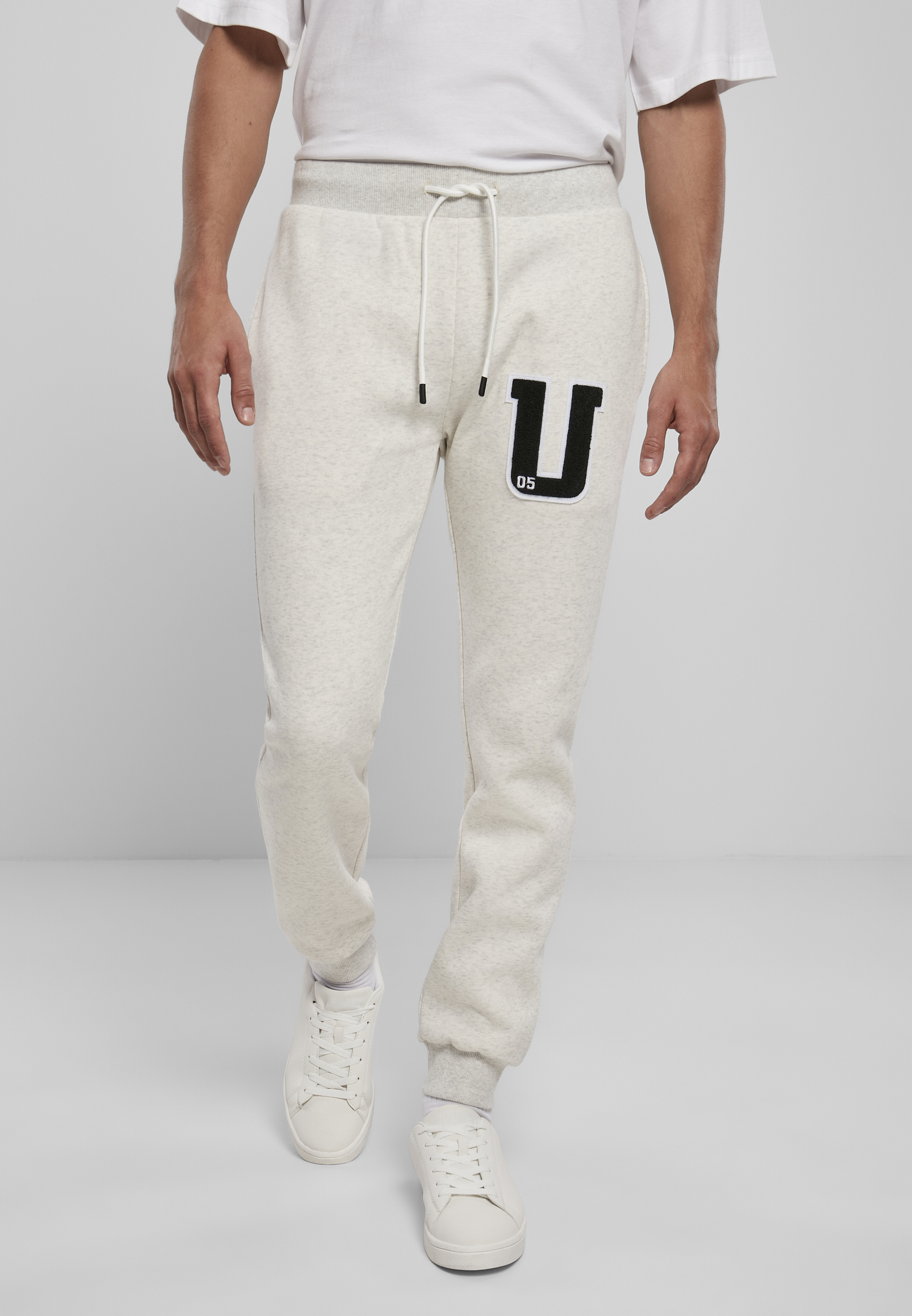 Frottee Patch Sweatpants Light Grey