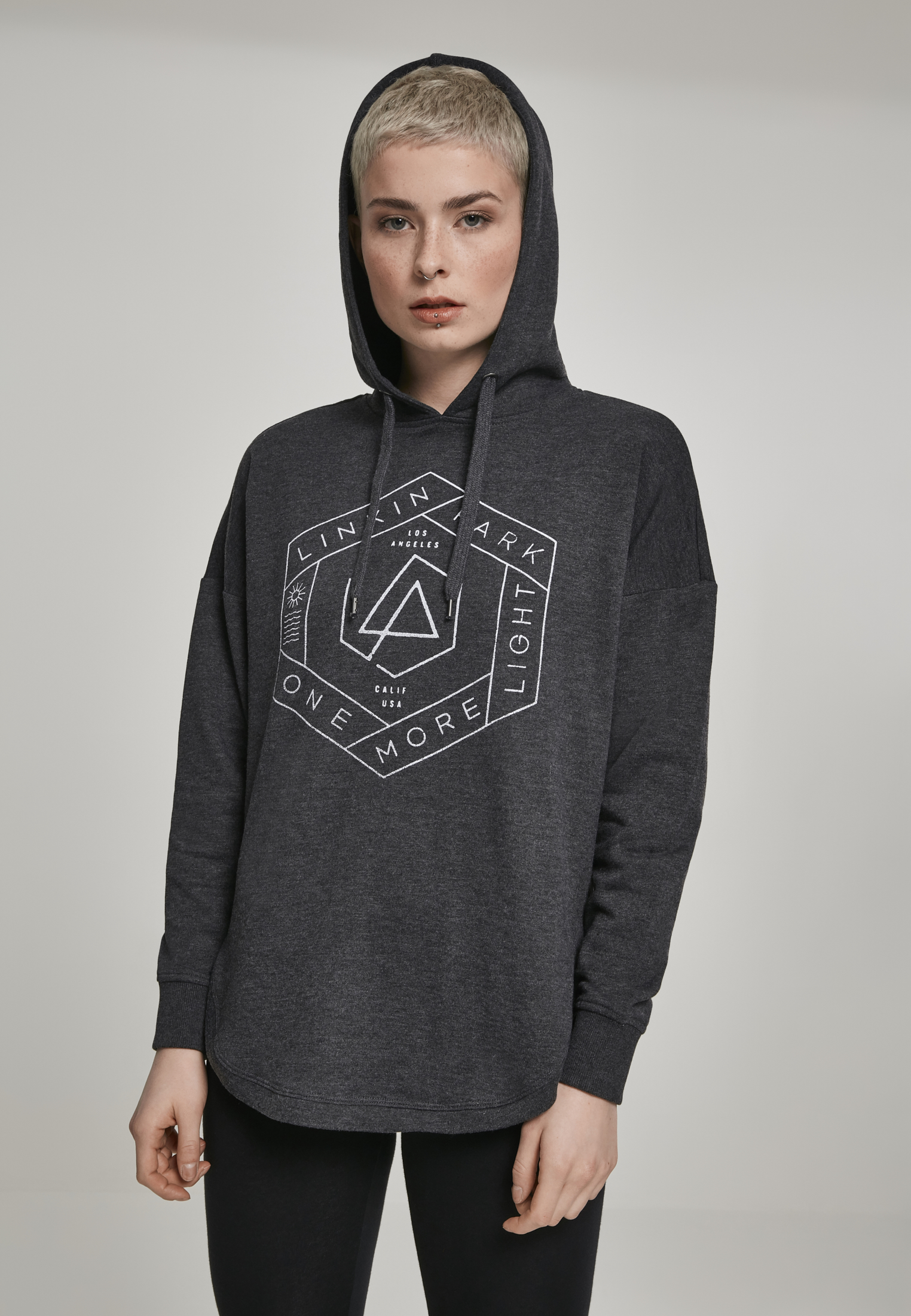 Dámské Dřevěné Uhlí Linkin Park OML Oversize Hoody