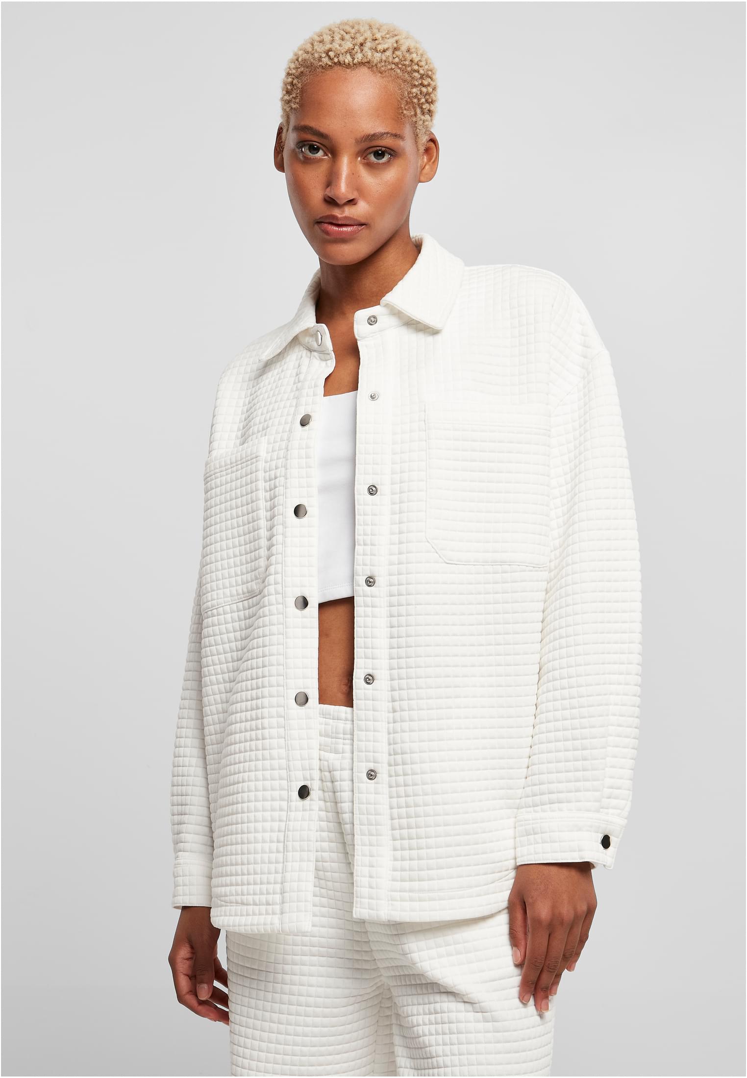 Women's quilted sweatshirt white
