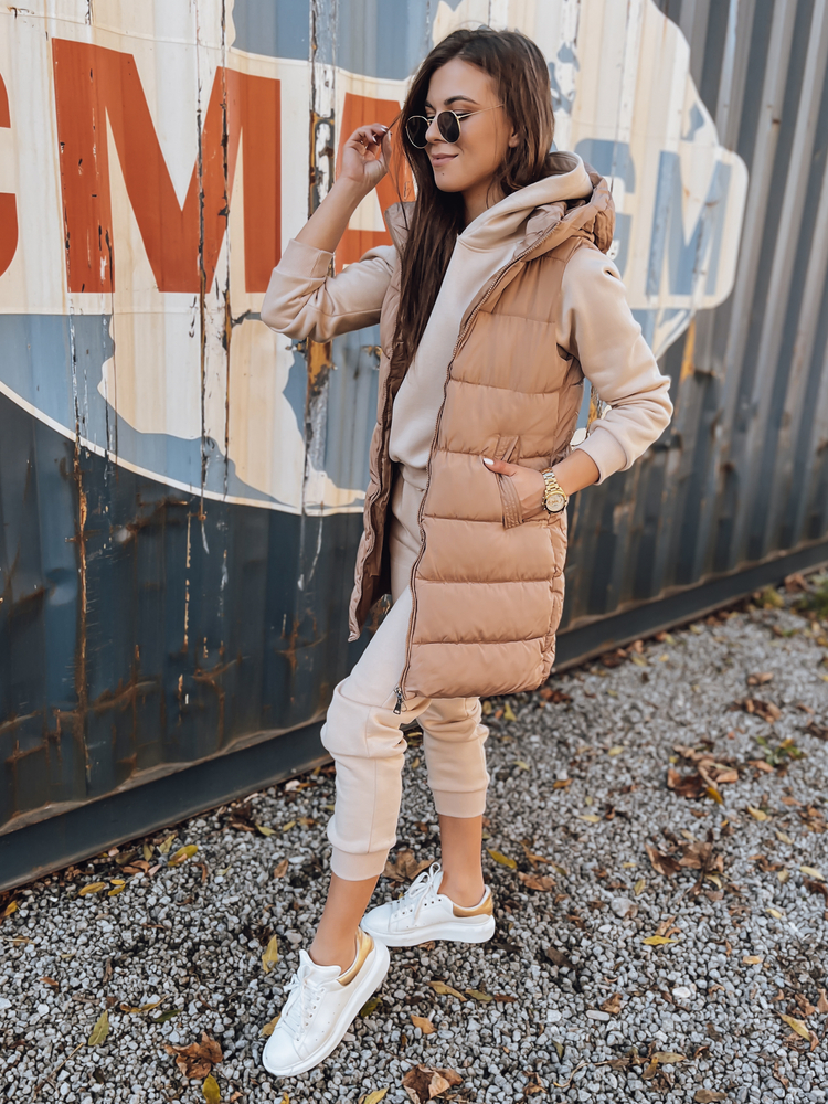 Women's quilted vest BRITA, camel Dstreet