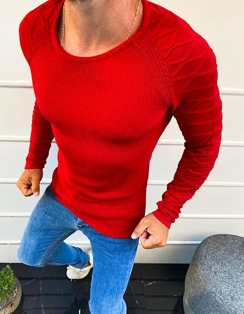 mens red pullover sweater