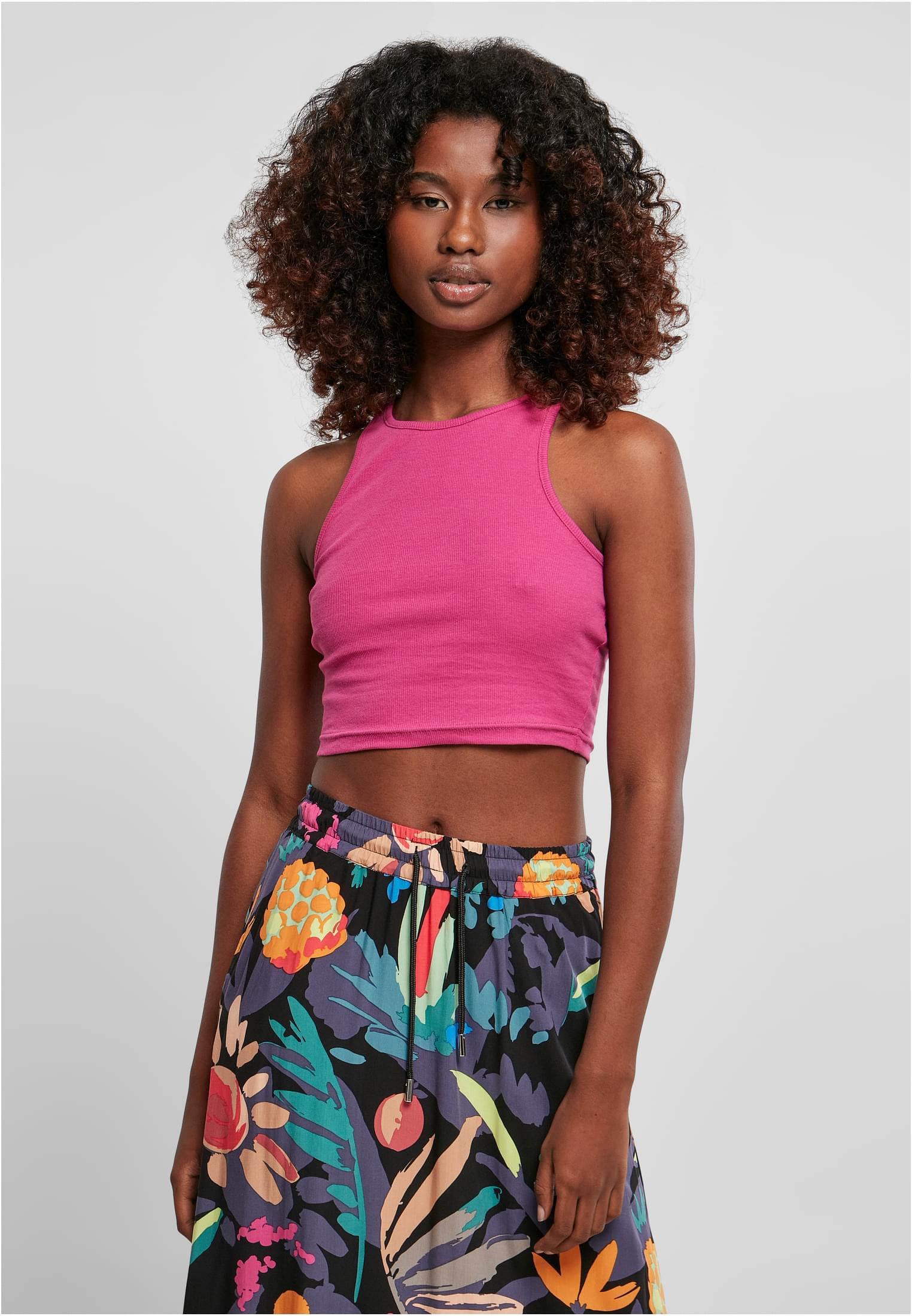 Women's top with cropped ribs light purple