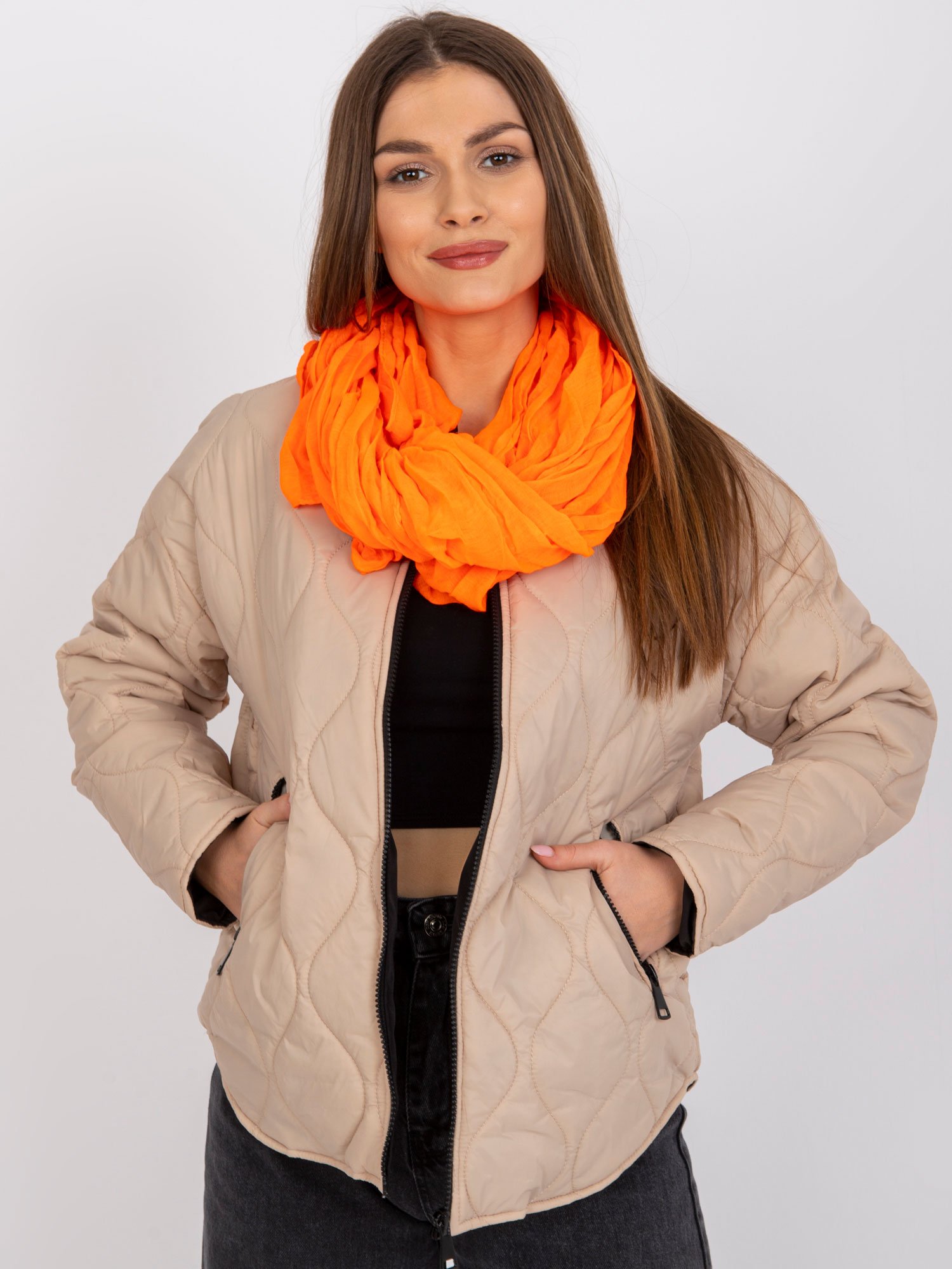 Fluo orange viscose scarf
