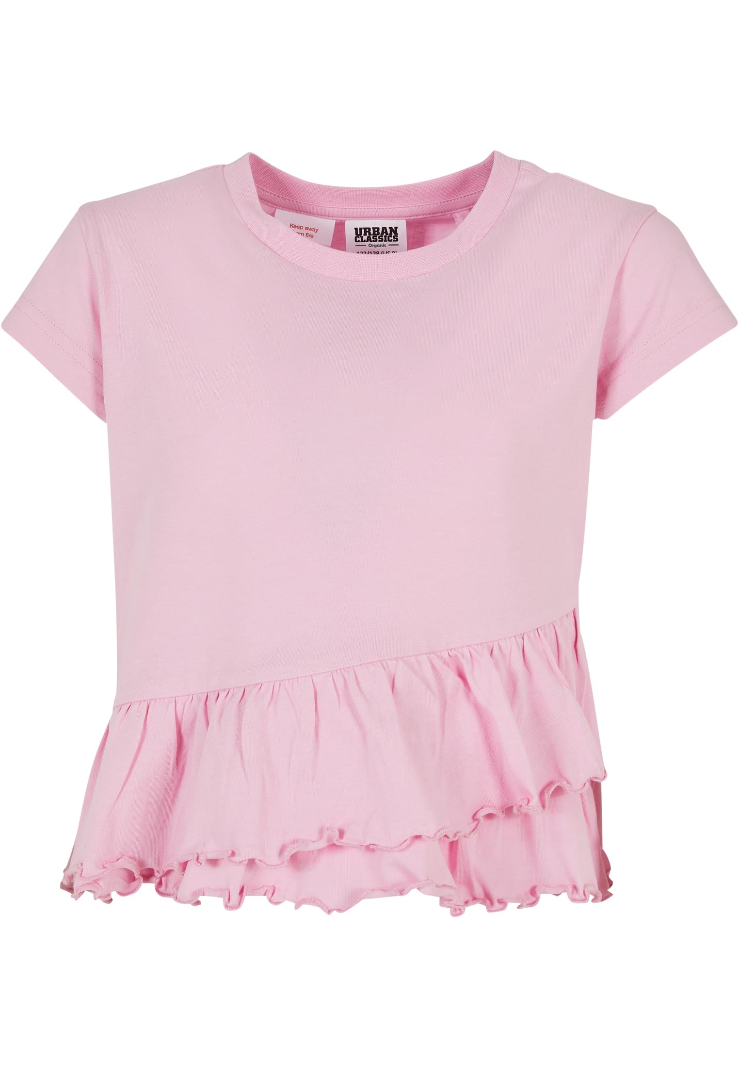 Girls' Organic T-Shirt Volant Girls Pink