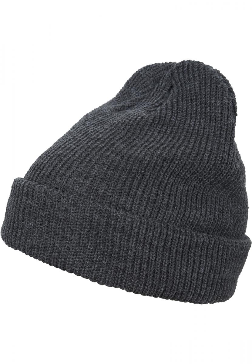 Long knitted beanie dark grey