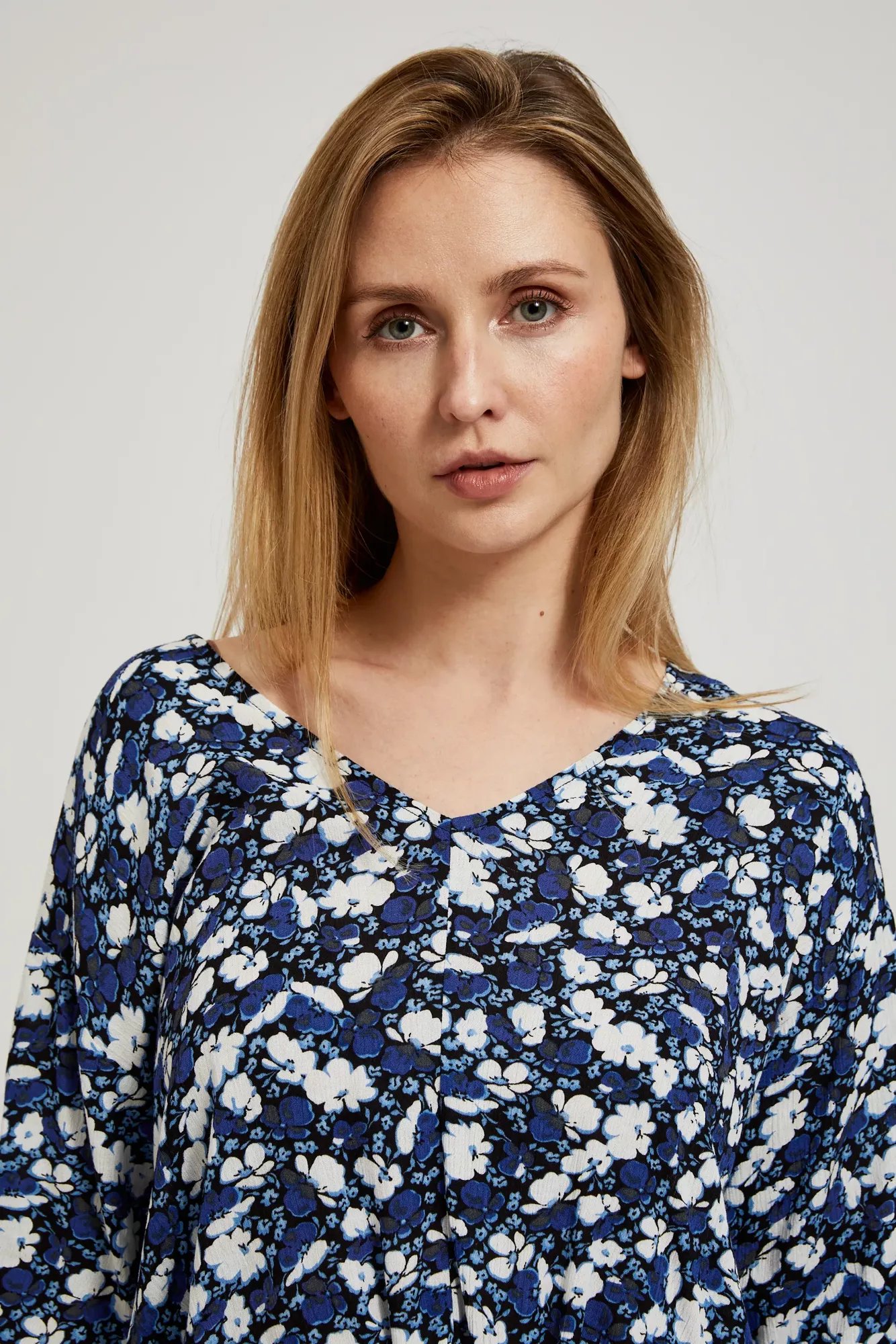 Women's patterned blouse MOODO - black