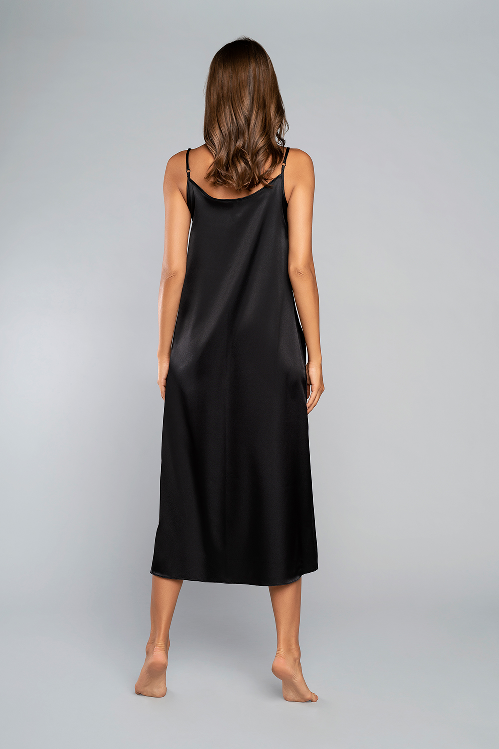 Touch-sensitive shirt with narrow straps, long - black