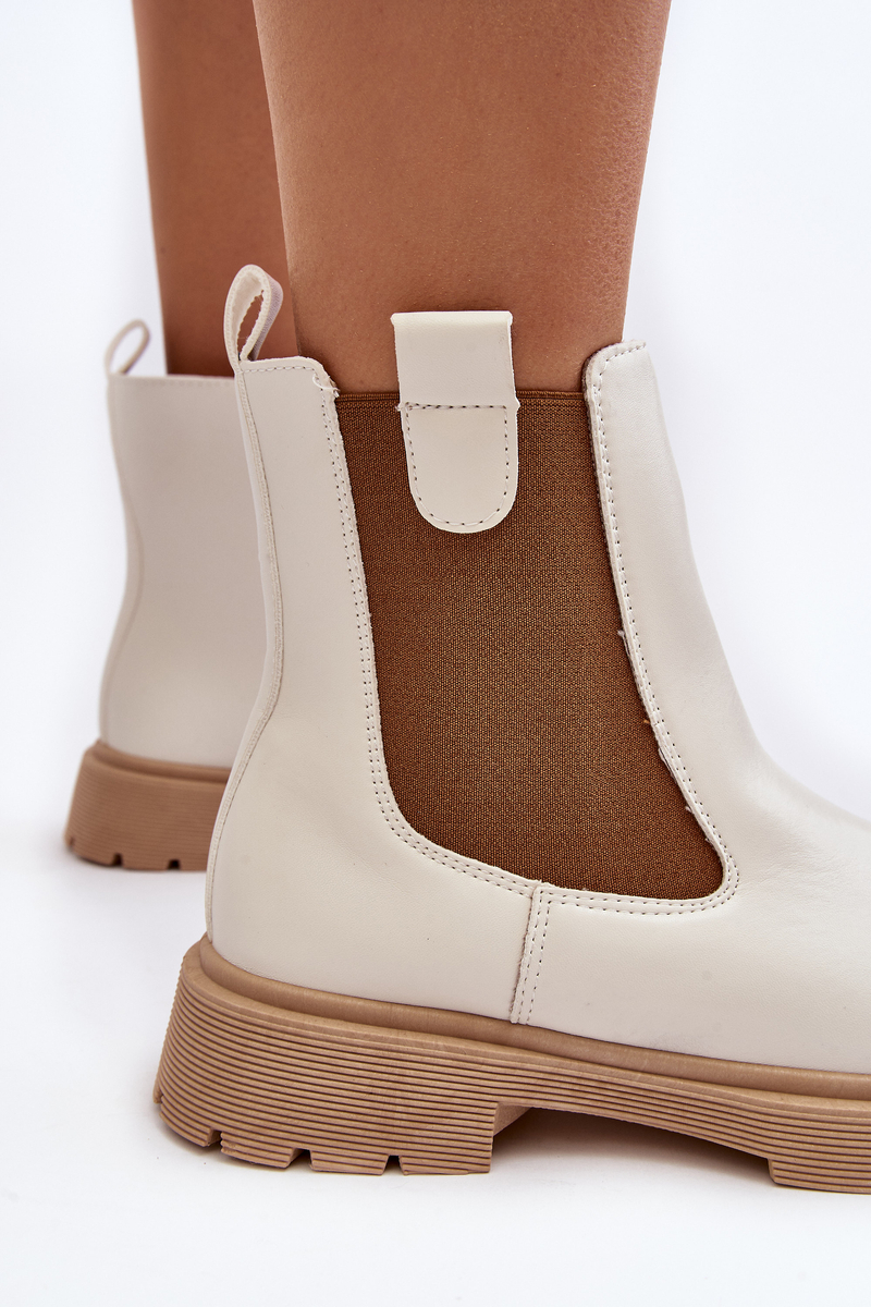 Women's Chelsea Zipper Boots, White Ramhel