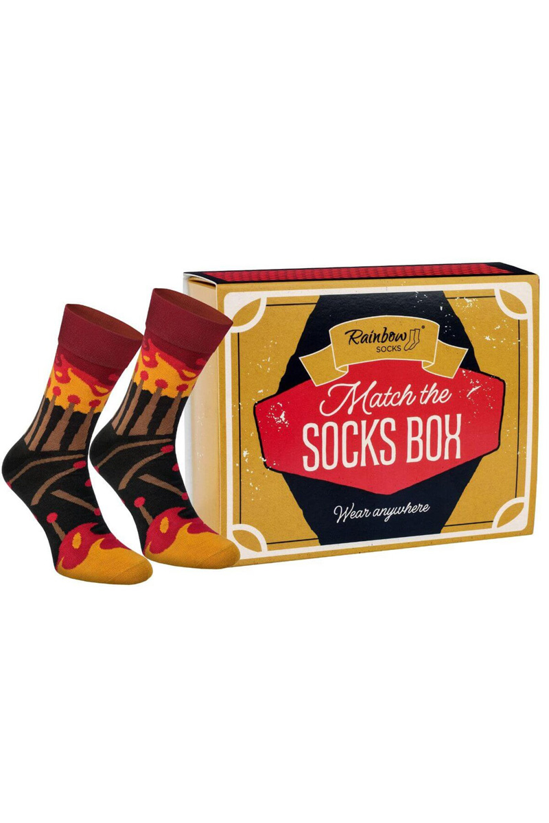 Levně MATCH BOX Zápalky 1 pár duhových ponožek