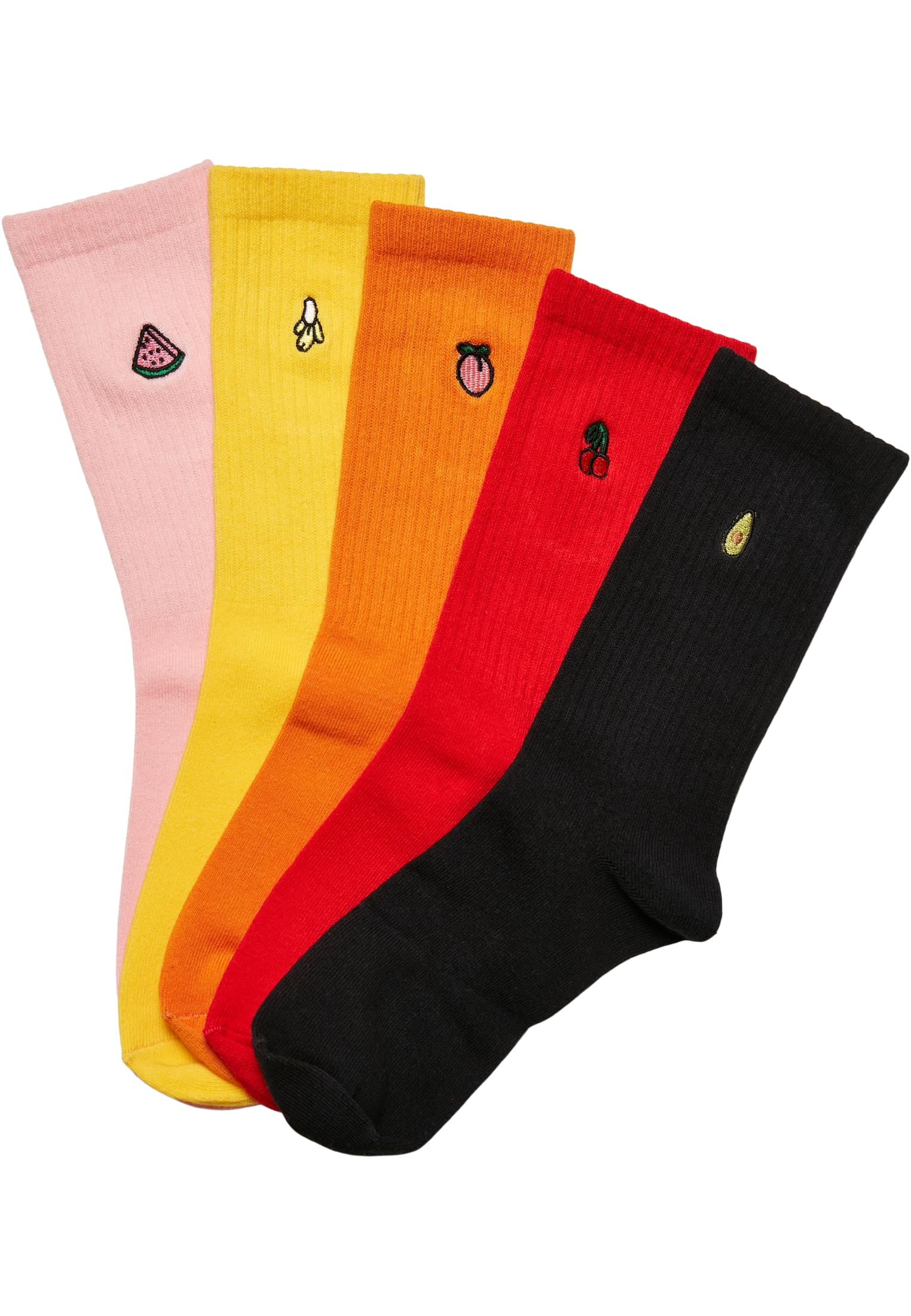 Fruit embroidery socks 5-pack multicolored