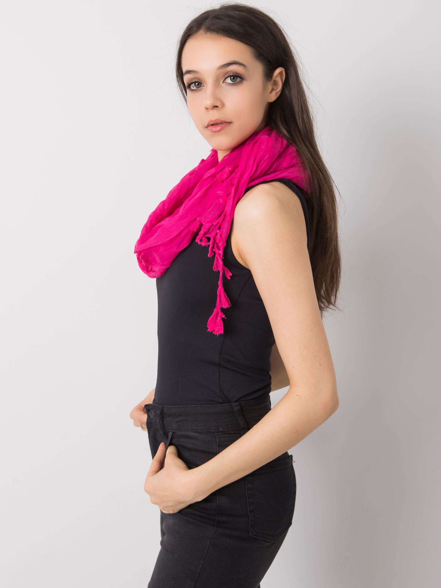 Eșarfa femeilor Fuchsia cu franjuri