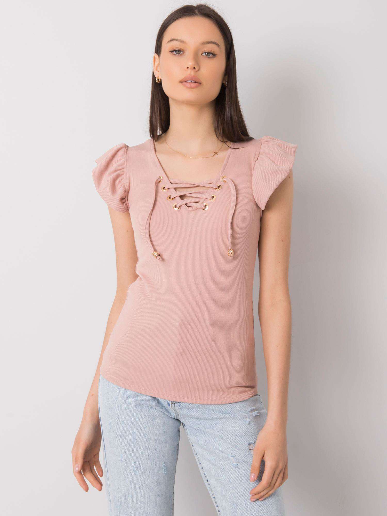 Dusty Pink Blouse With Lacing