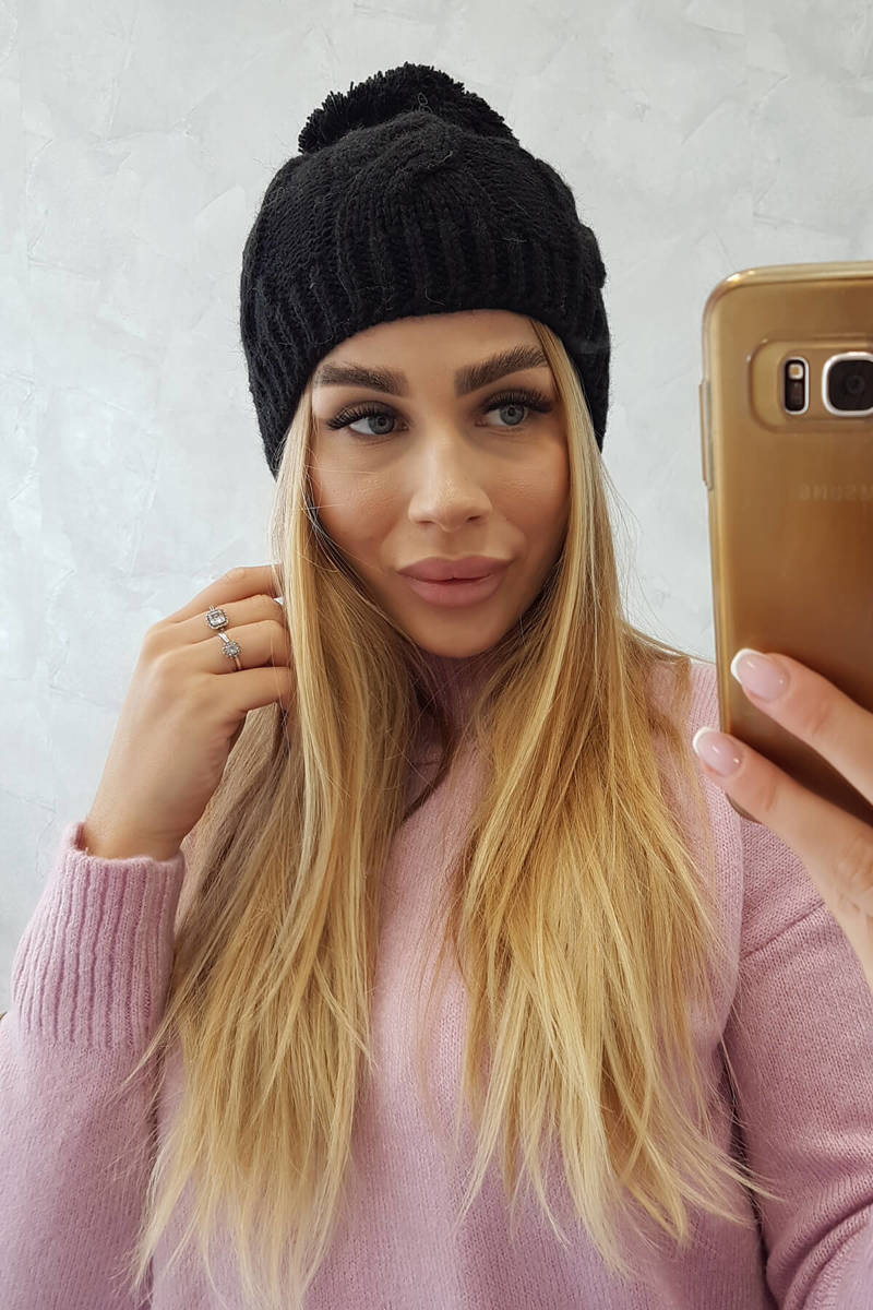 Beanie with fleece Stefania K278 black