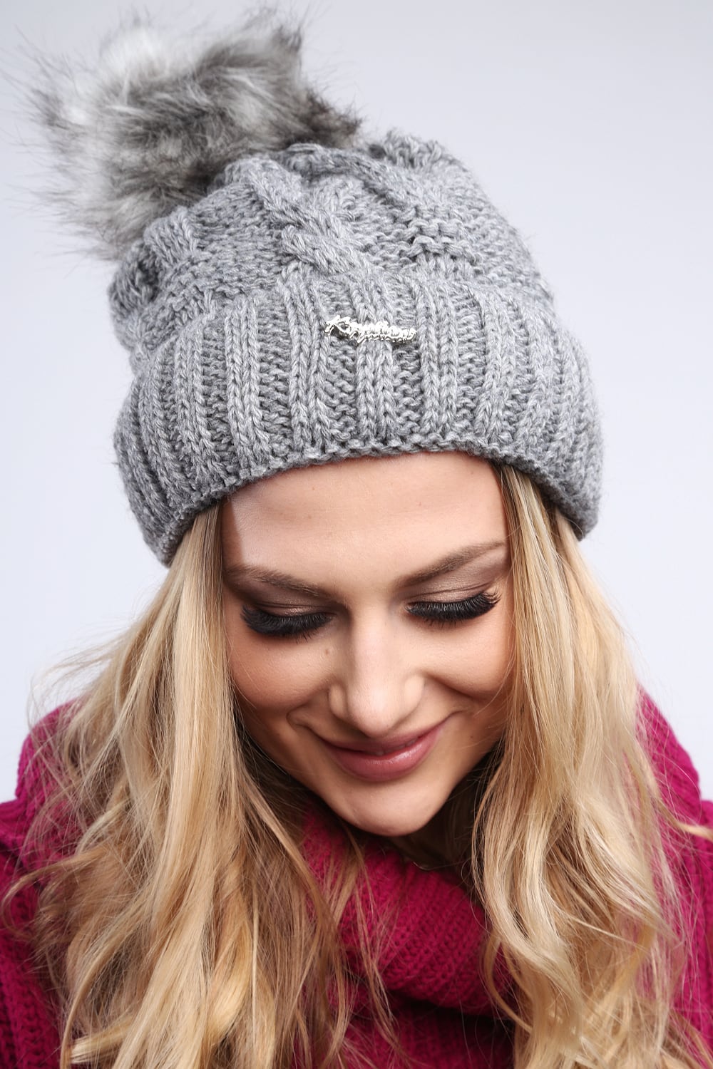 Dark gray winter cap