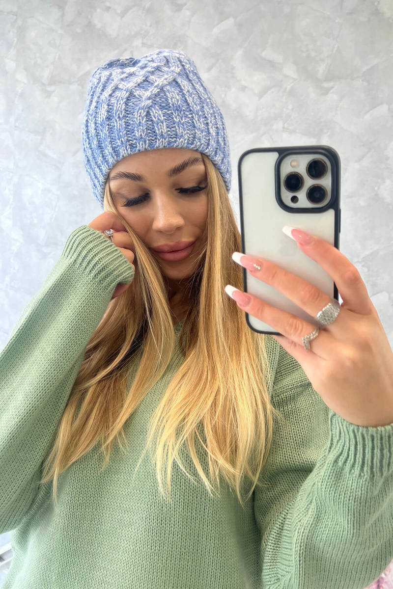 Beanie with fleece Merry K225 blue