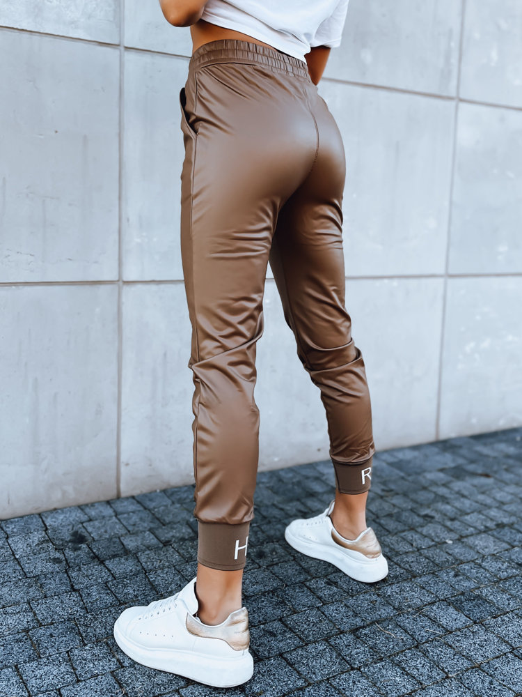 Women’s leather joggers TERRACE camel Dstreet