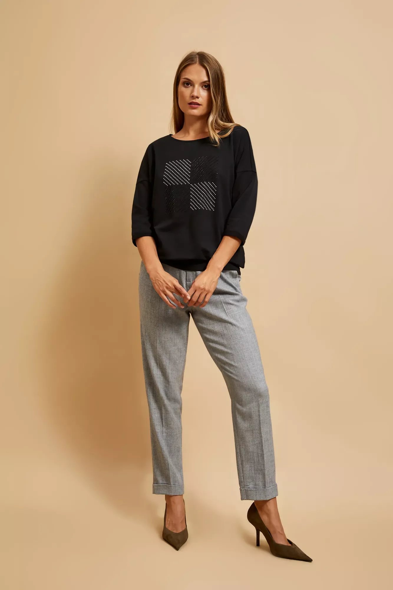 3/4 sleeve sweatshirt