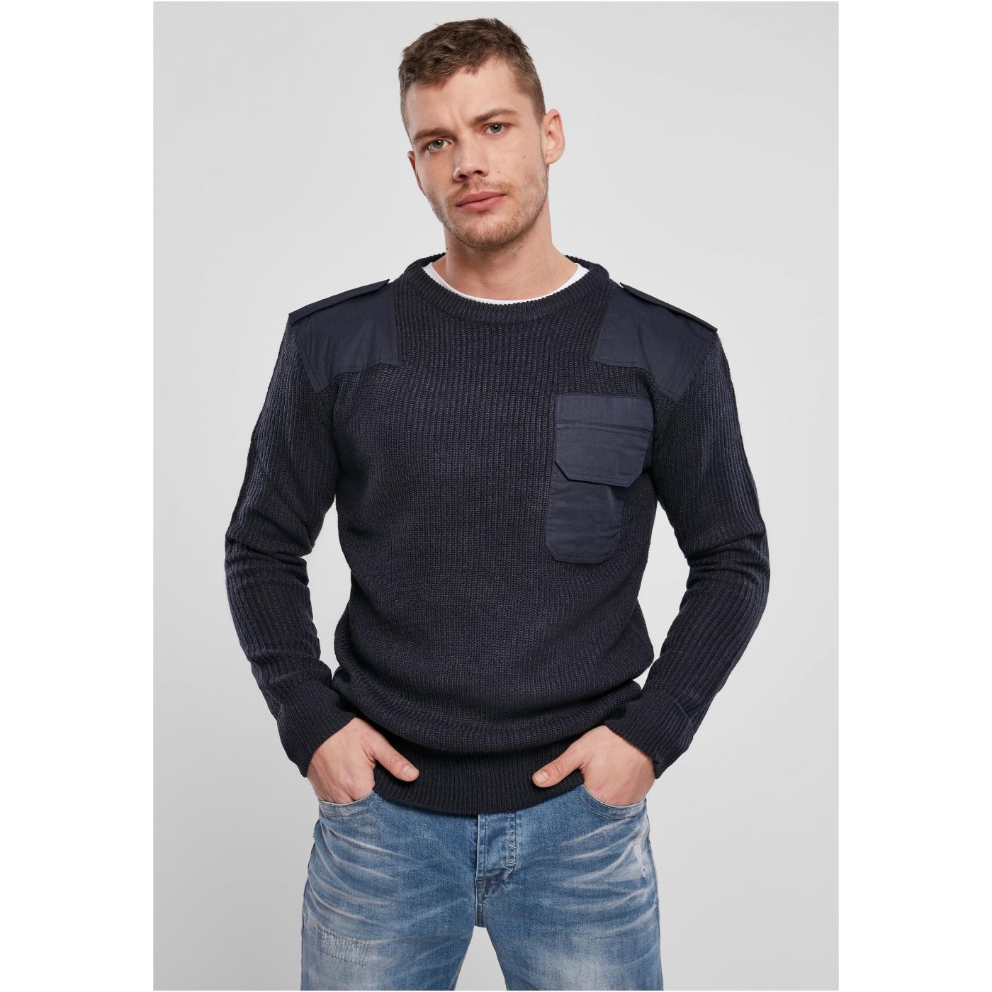 Navy Military Sweater