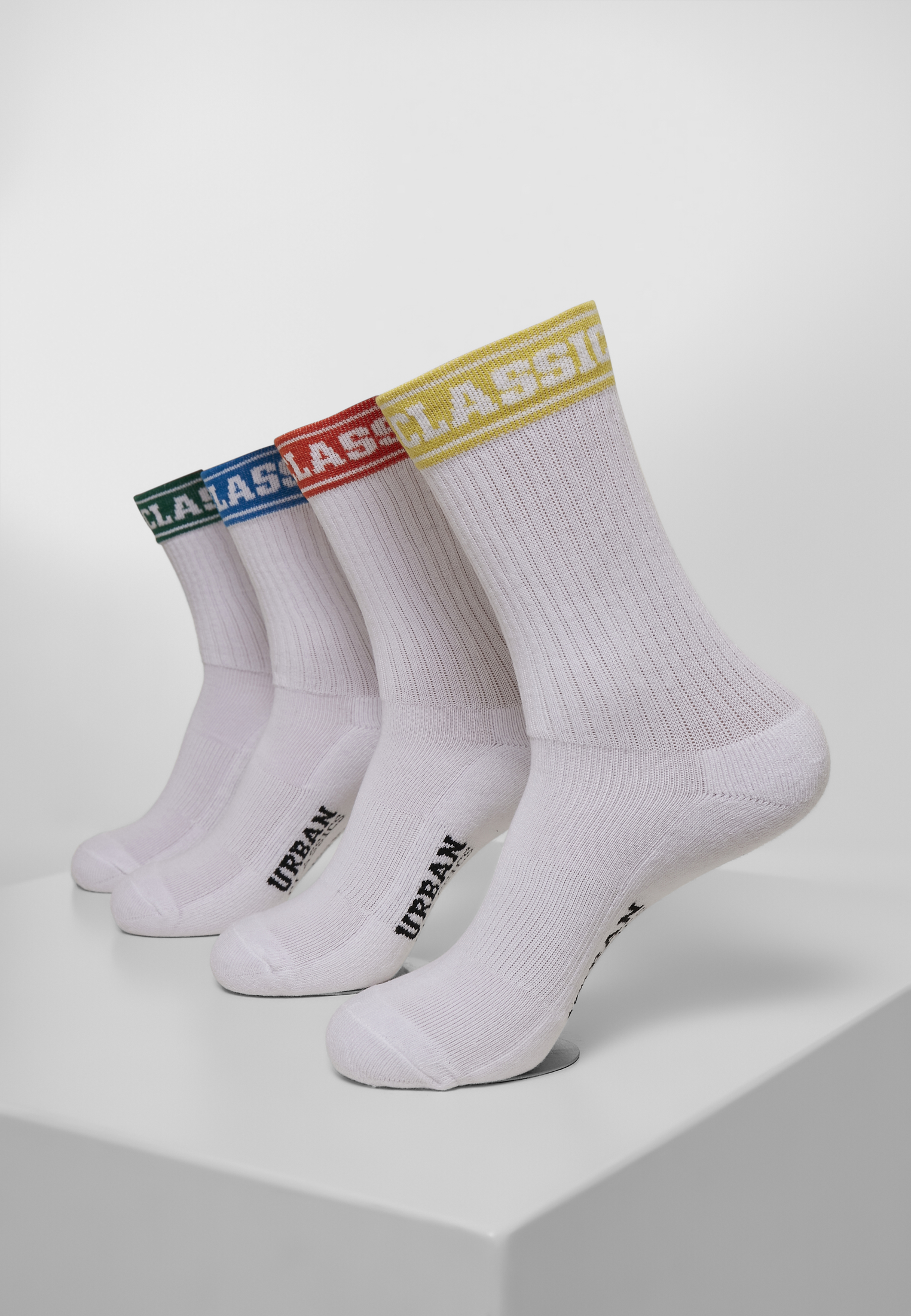 Colored Cuff Sport Logo Short Socks 4-Pack Multicolor