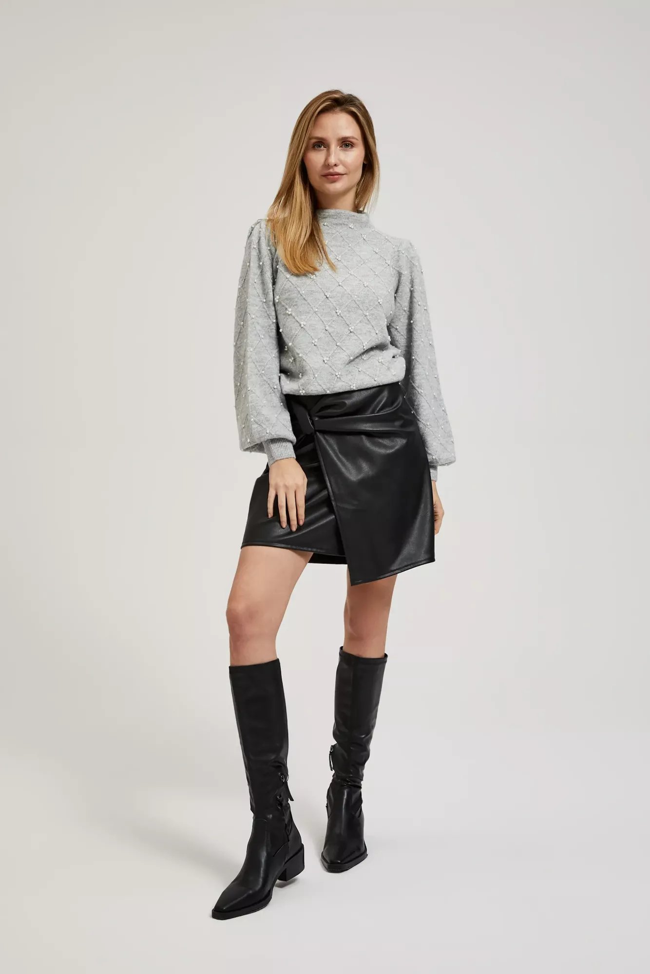 Sweater with fluffy sleeves