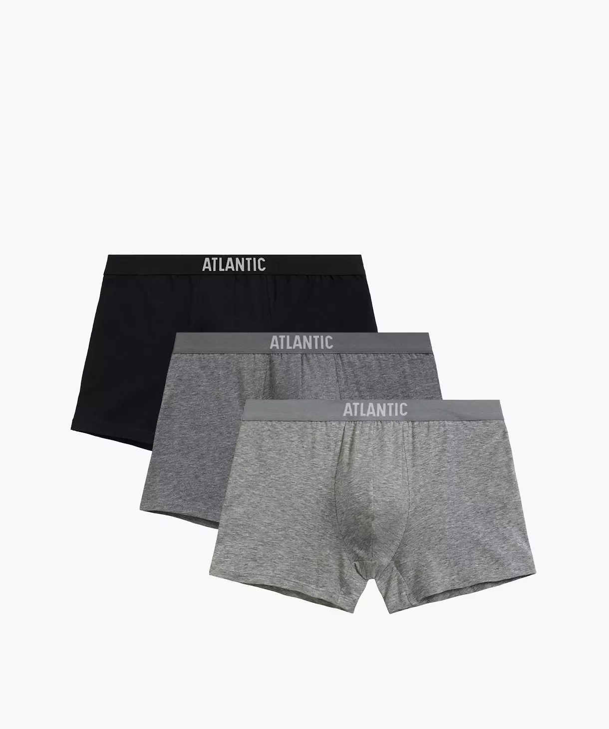 Boxerky Atlantic 3MH-011 A'3 S-2XL černošedá melanž M