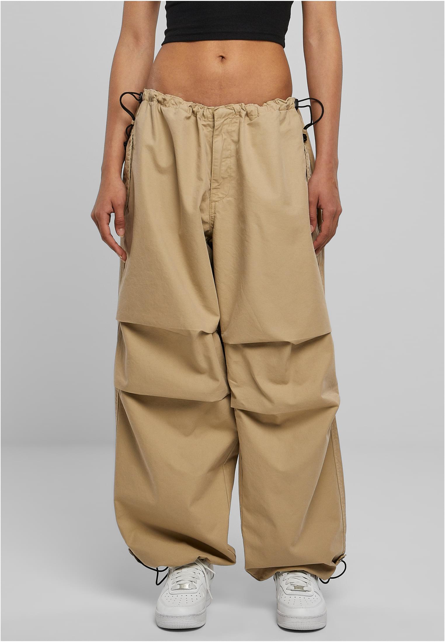 Women's Cotton Parachute Trousers Wetsand