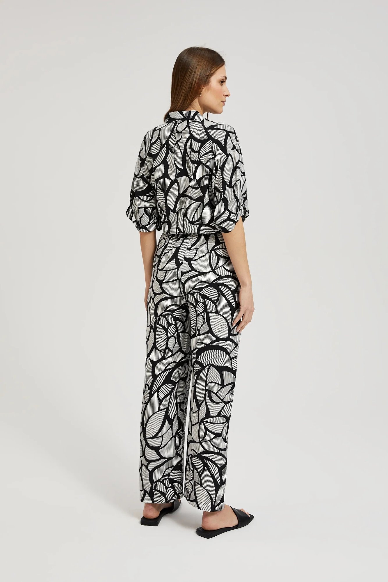 Women's trousers MOODO - black/white