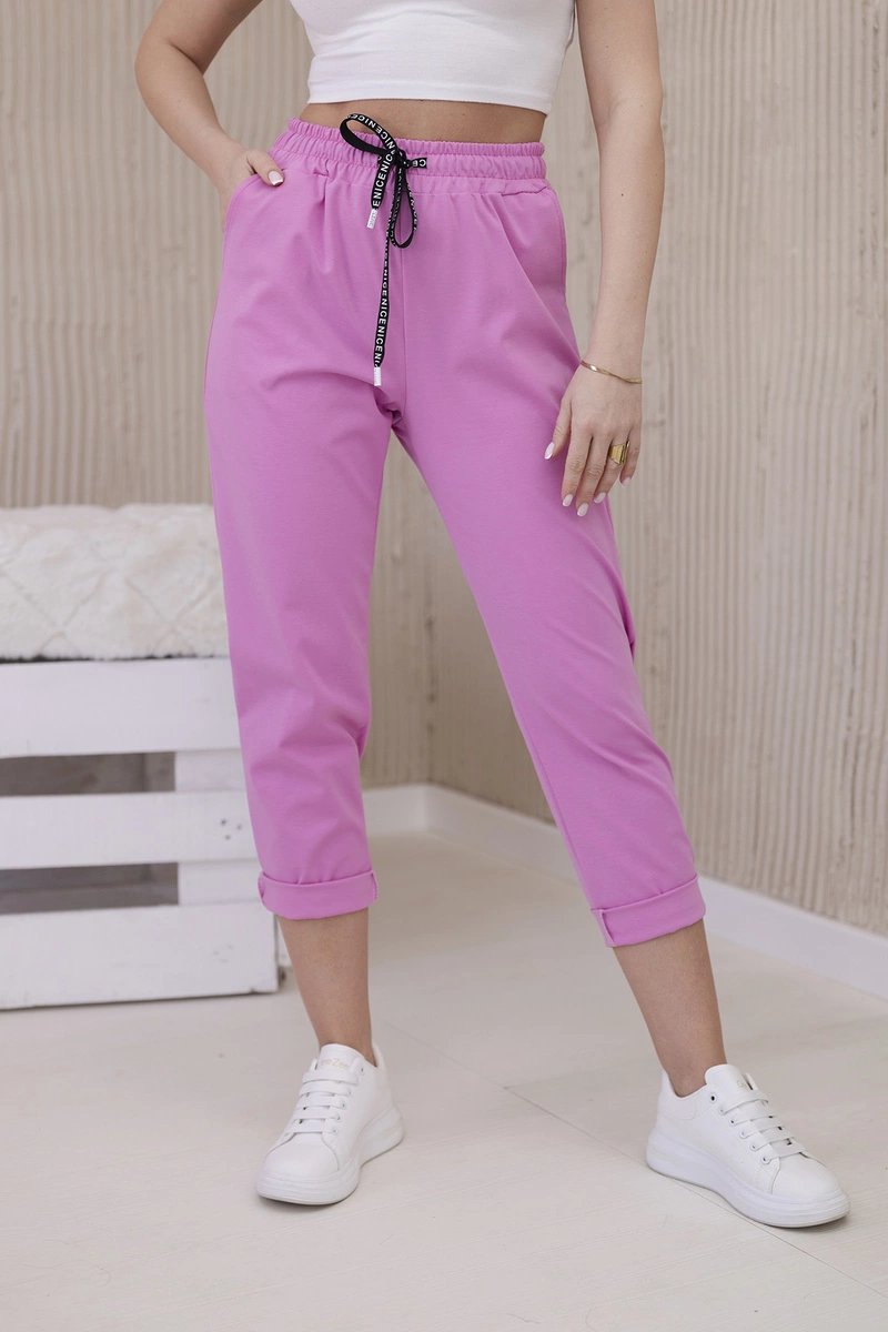 New Punto Trousers with Tie at the Waist - Light Pink