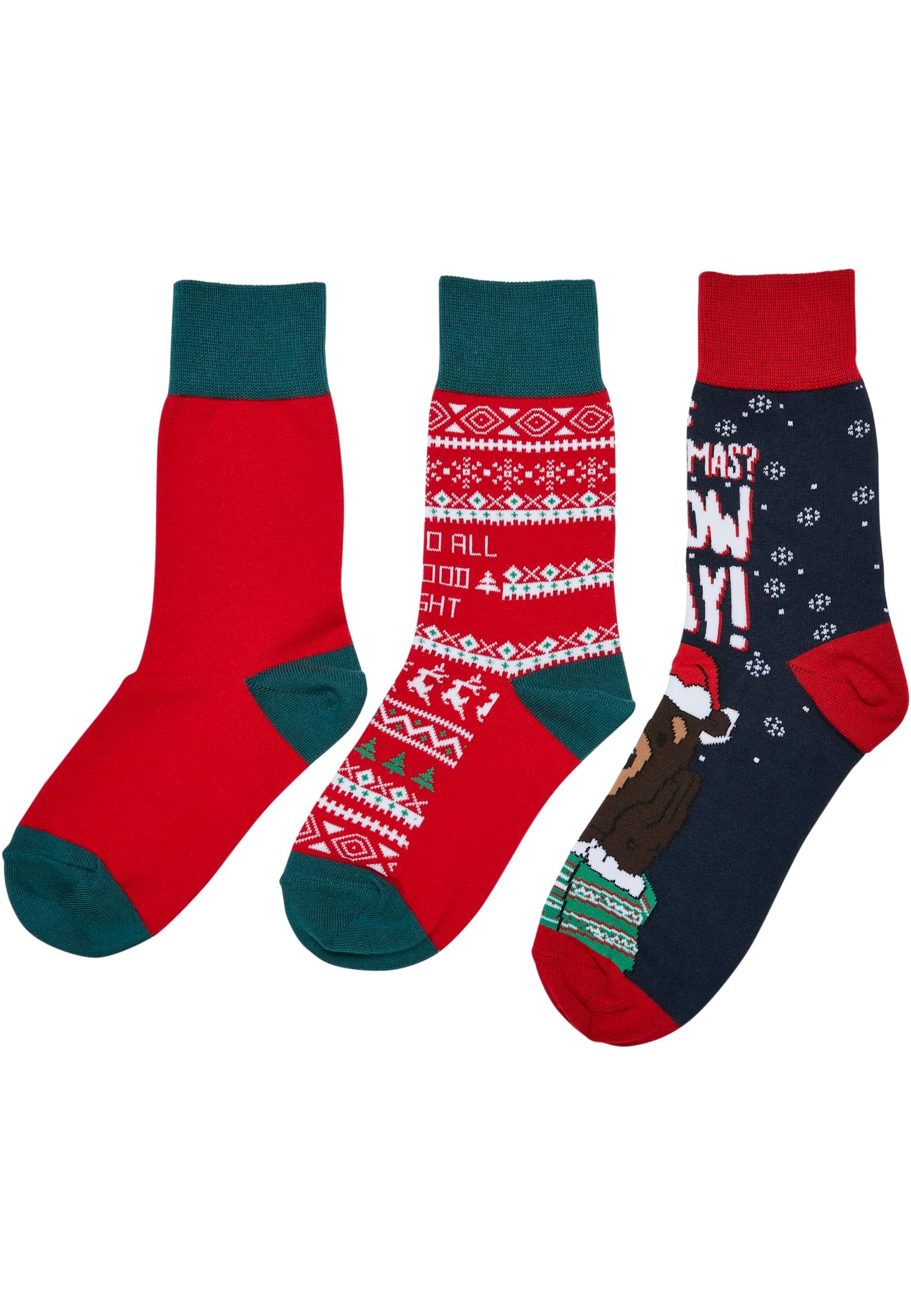 Children's Christmas Bears Socks - 3-Pack Multicolored