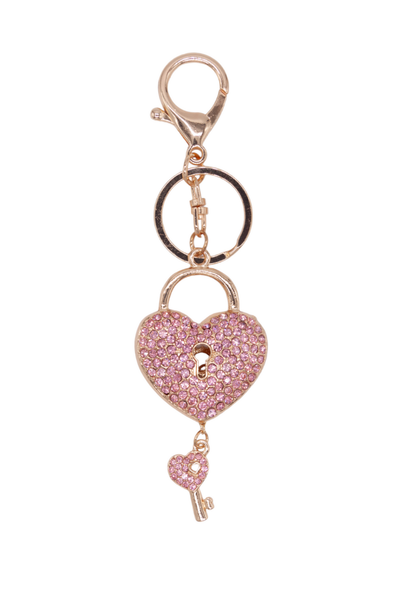 Key Chain Heart With Key BR-10 Pink