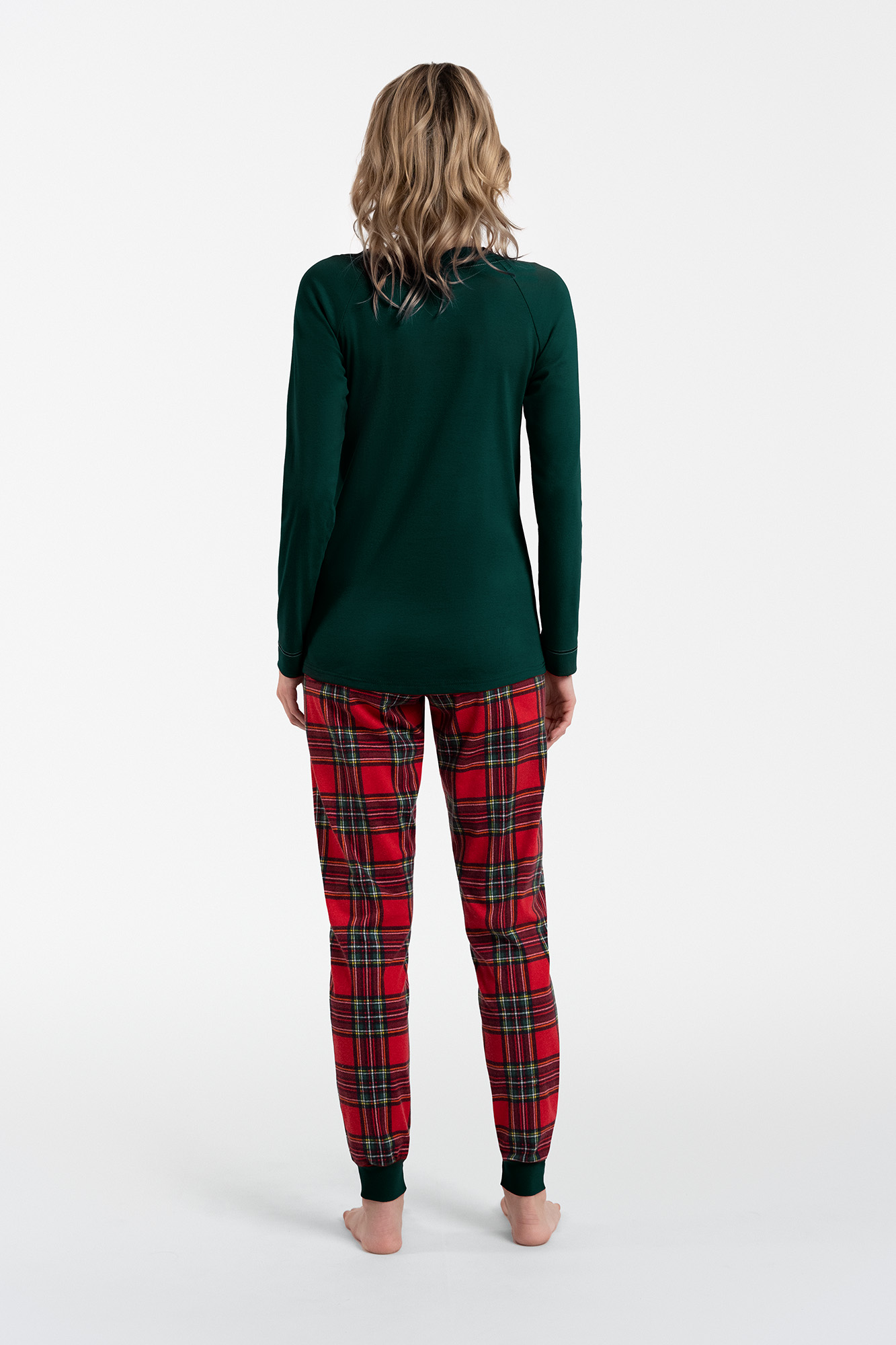 Women&#039;s Tess pajamas, long sleeves, long legs - green/print