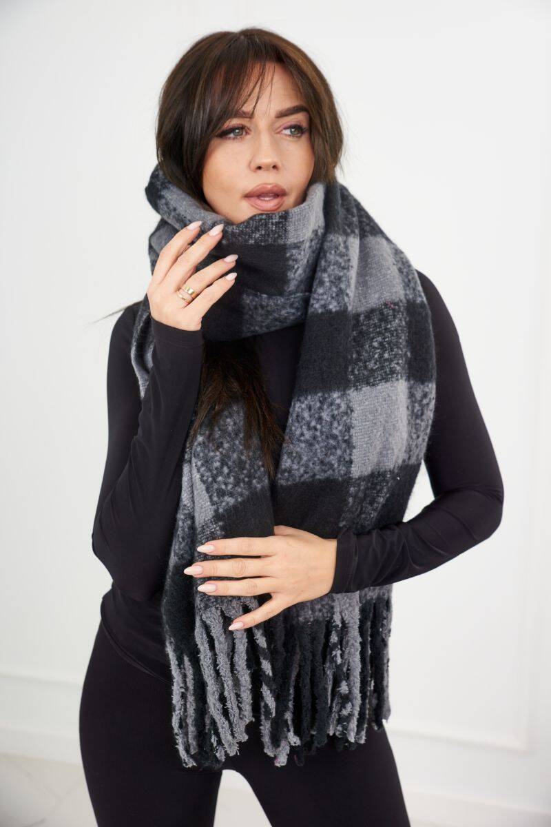 6073 Women's scarf black + graphite