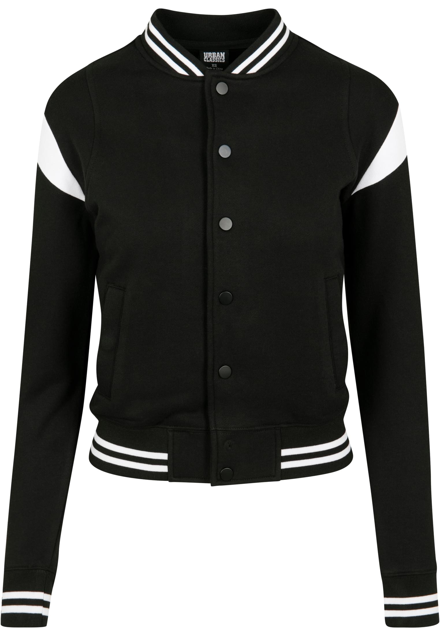 Women's inset College Sweat Jacket blk/wht
