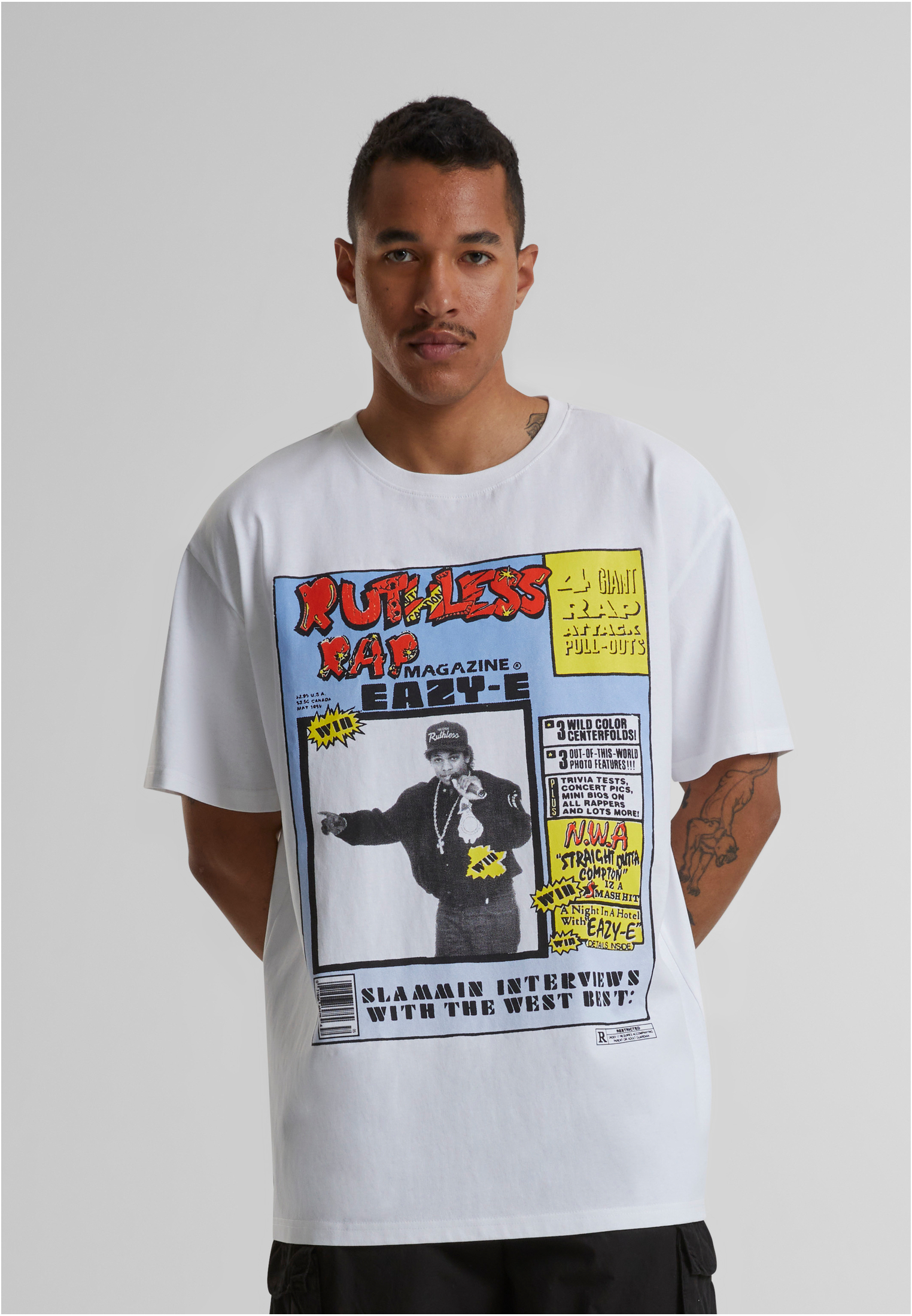 Eazy-E RAP Magazine Oversize T-Shirt White